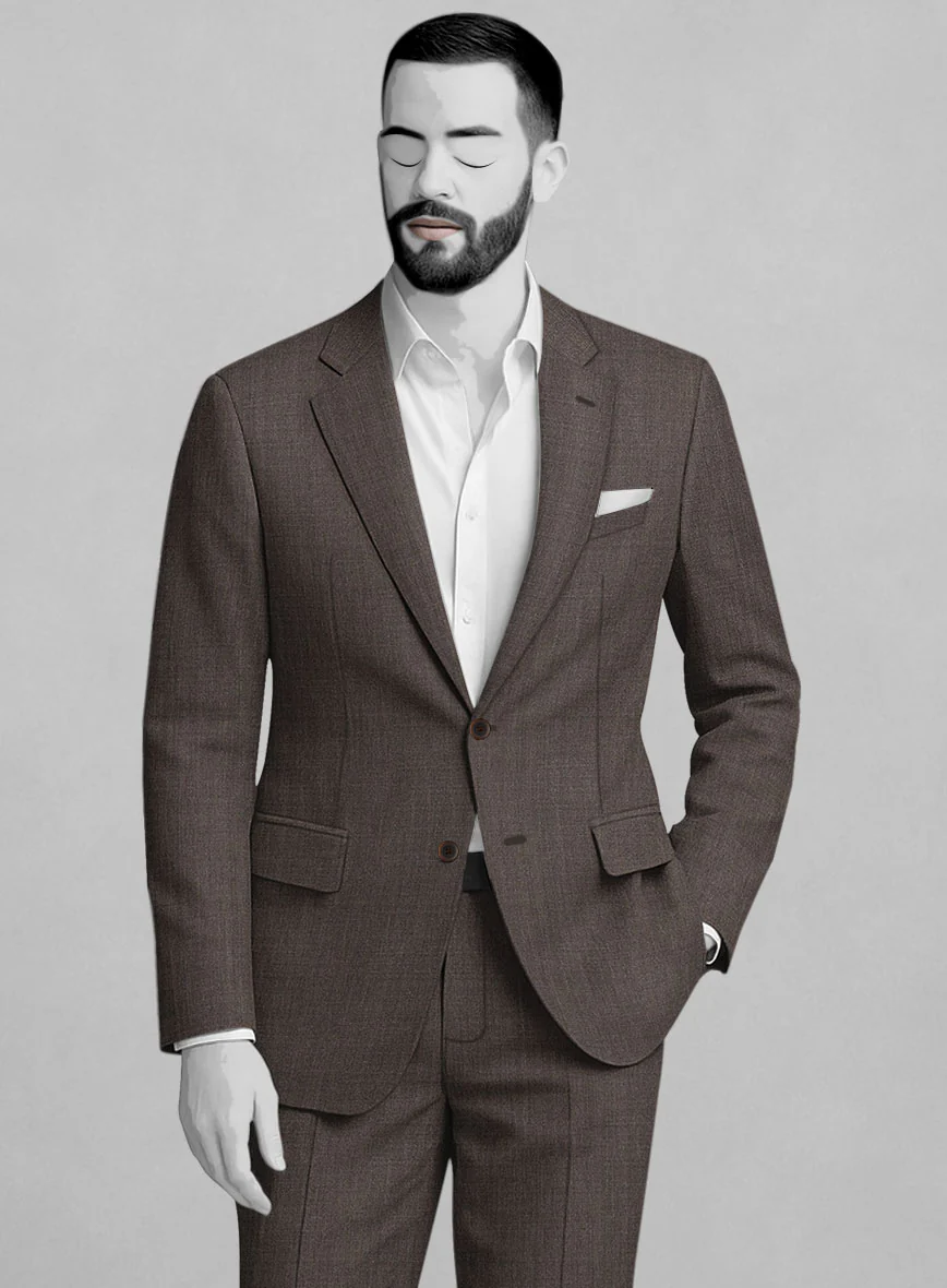 Napolean Stretch Brown Wool Jacket - Image 2