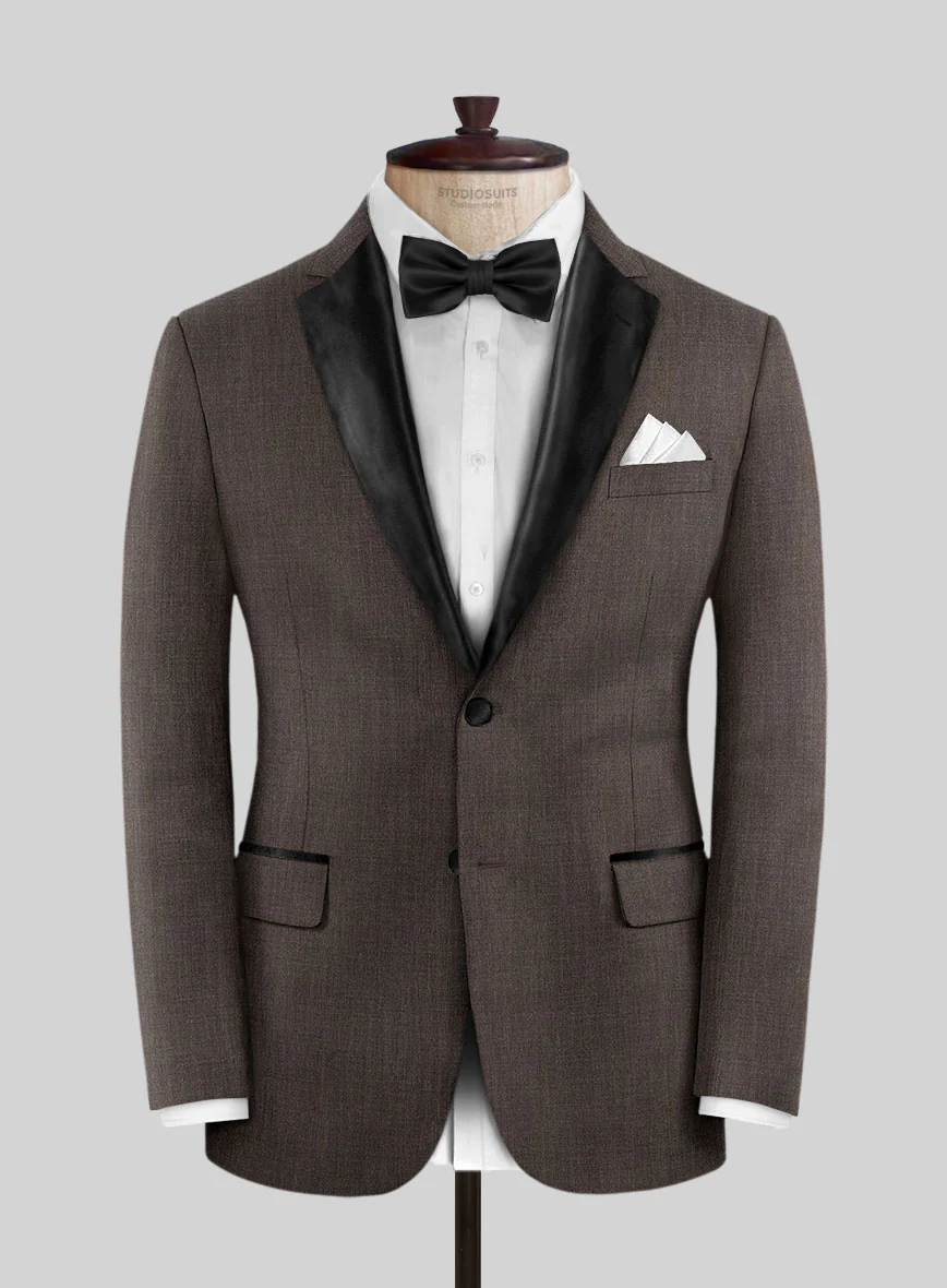 Napolean Stretch Brown Wool Tuxedo Suit - Image 2