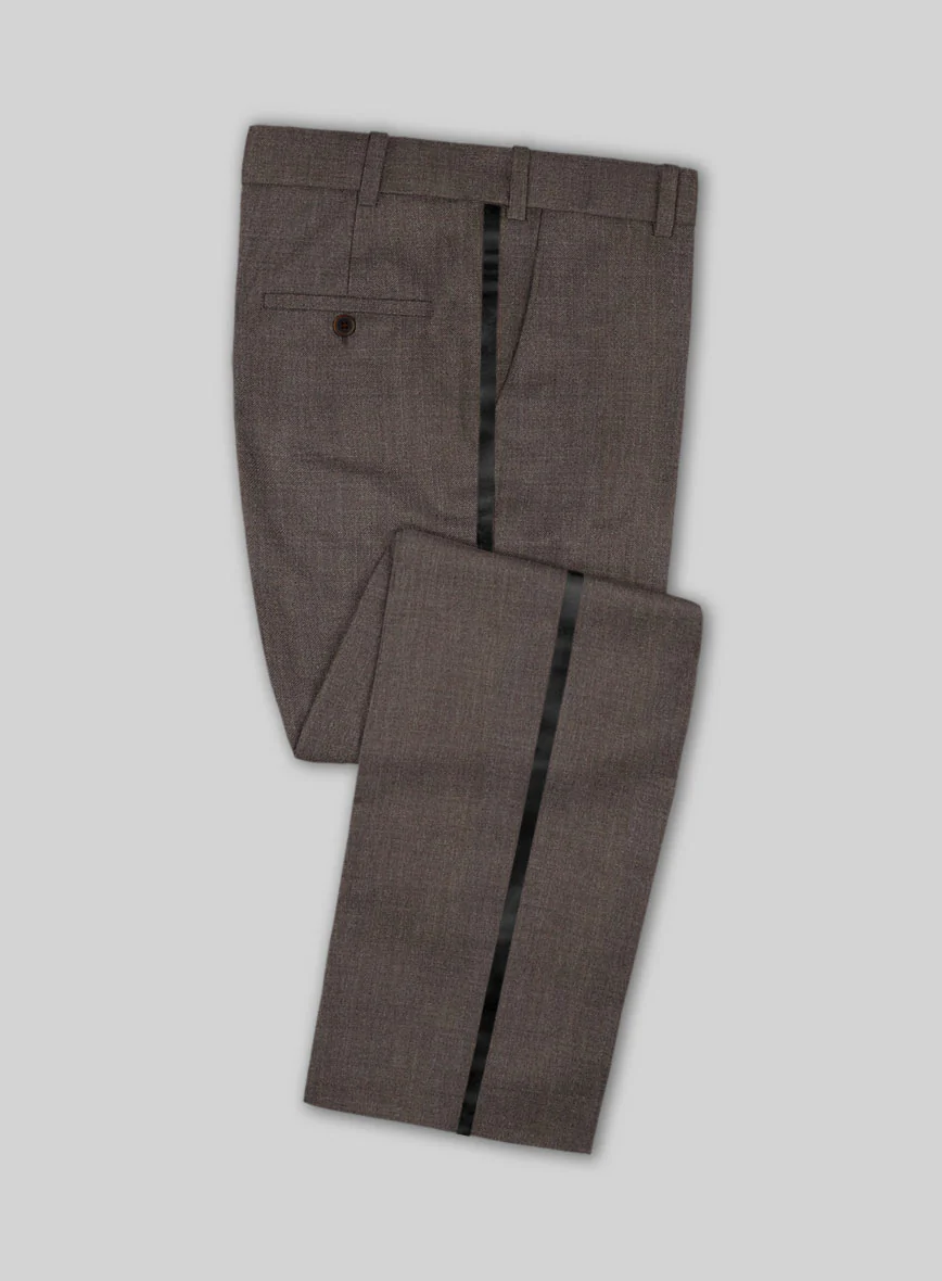 Napolean Stretch Brown Wool Tuxedo Suit - Image 3