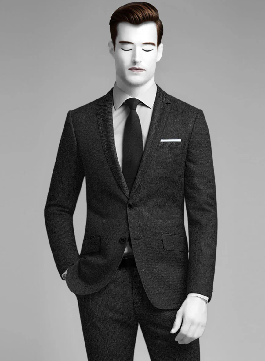 Napolean Stretch Charcoal Wool Jacket - Image 2