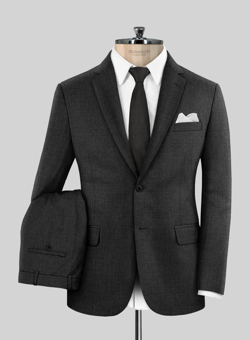 Napolean Stretch Charcoal Wool Suit - Image 2