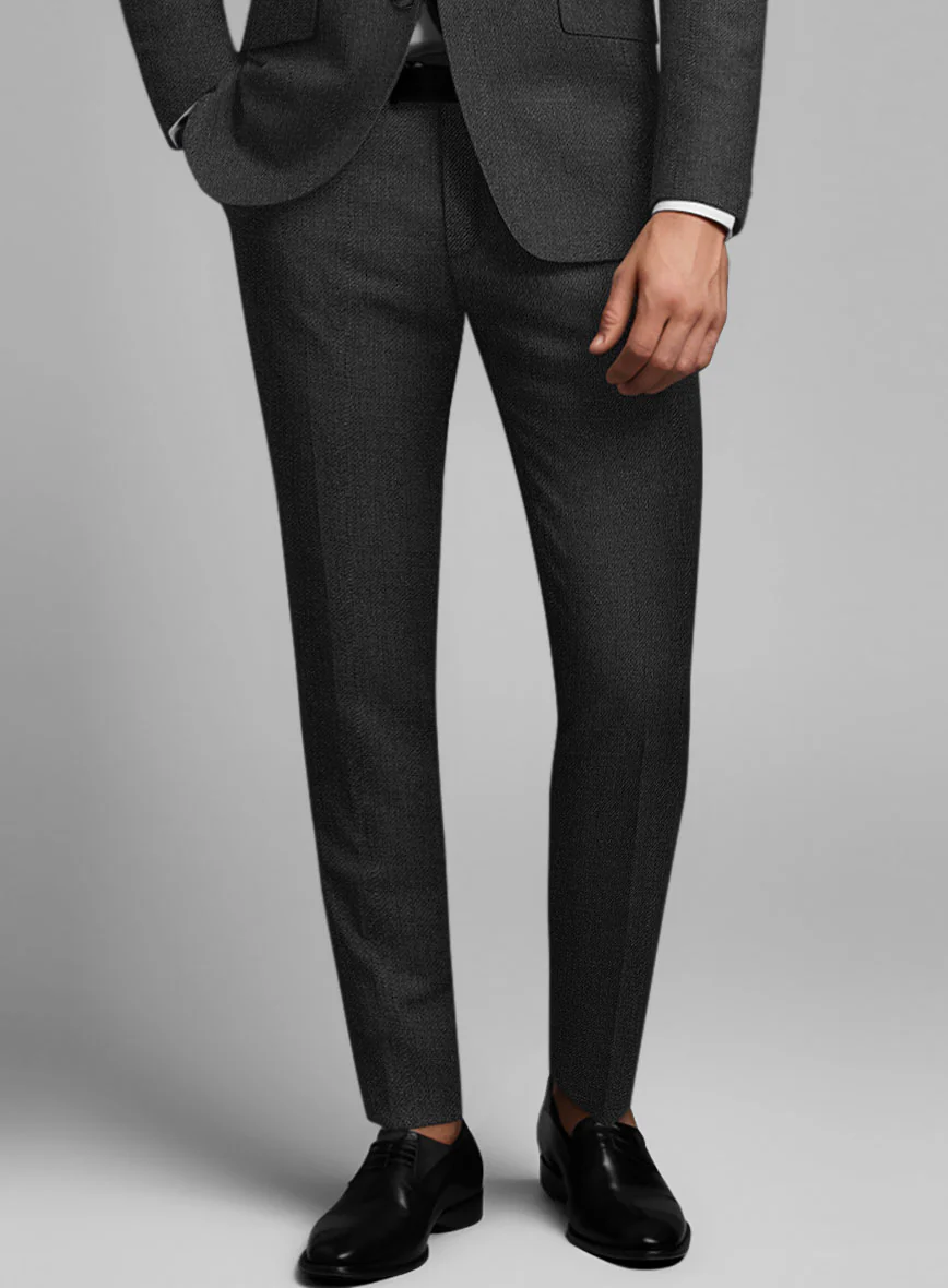 Napolean Stretch Charcoal Wool Tuxedo Suit - Image 5