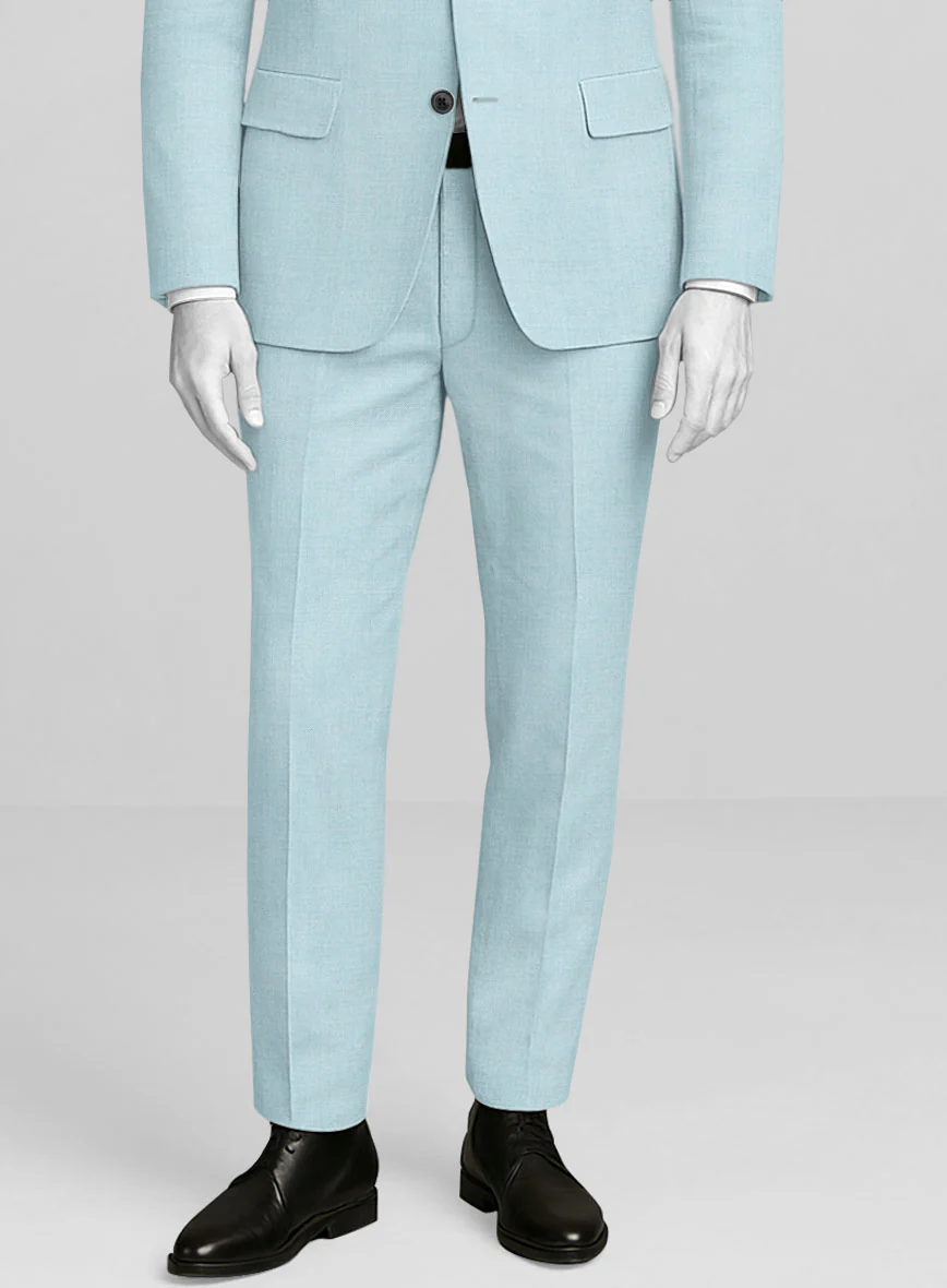 Napolean Stretch Coral Blue Wool Suit - Image 6