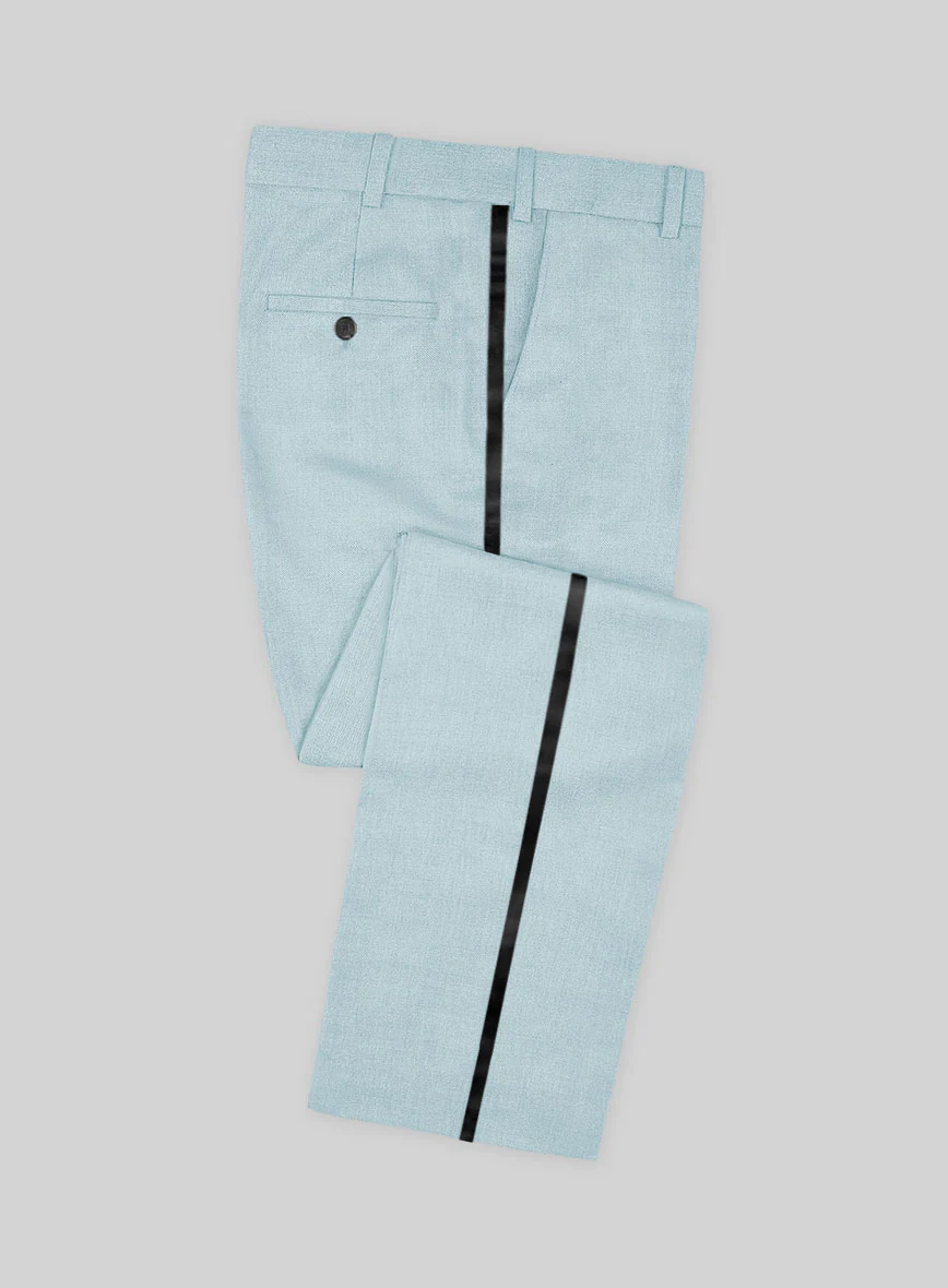 Napolean Stretch Coral Blue Wool Tuxedo Suit - Image 3
