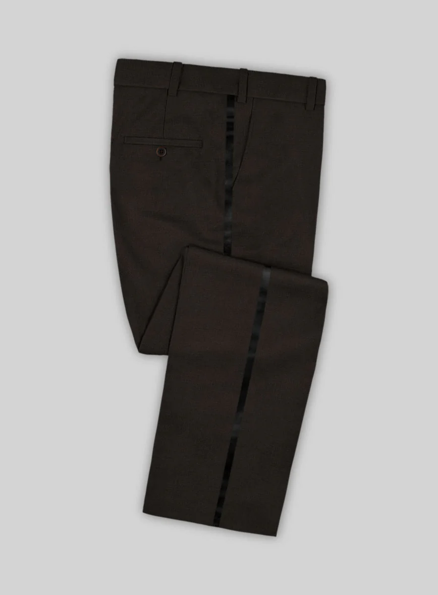 Napolean Stretch Dark Brown Wool Tuxedo Suit - Image 5