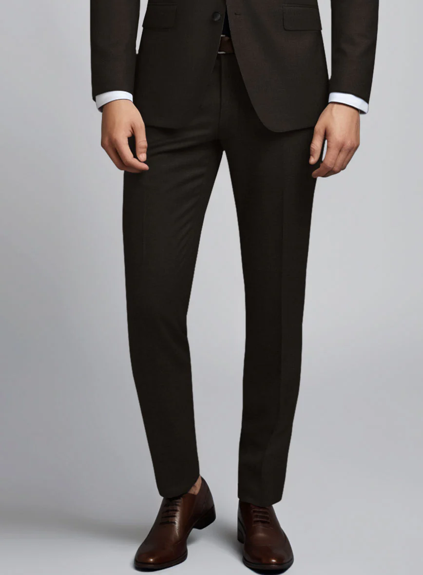 Napolean Stretch Dark Brown Wool Tuxedo Suit - Image 6