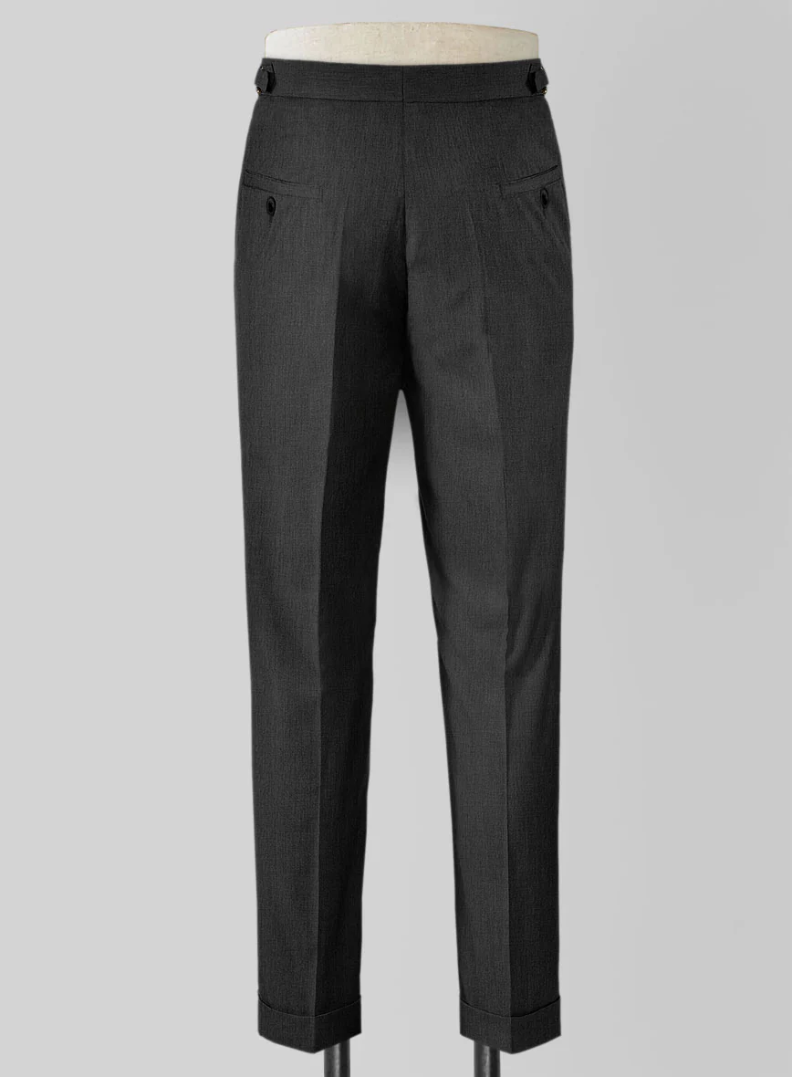 Napolean Stretch Dark Gray Highland Wool Trousers - Image 3