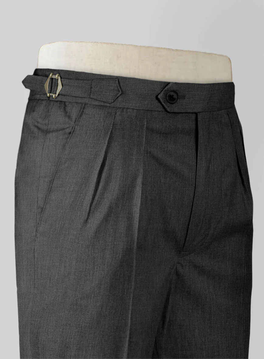 Napolean Stretch Dark Gray Highland Wool Trousers - Image 5
