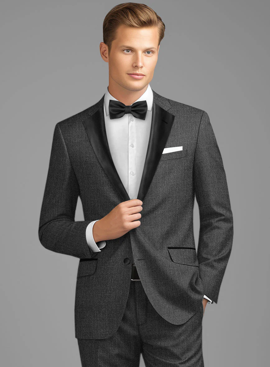 Napolean Stretch Dark Gray Wool Tuxedo Jacket - Image 2