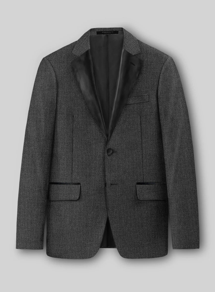 Napolean Stretch Dark Gray Wool Tuxedo Suit - Image 2