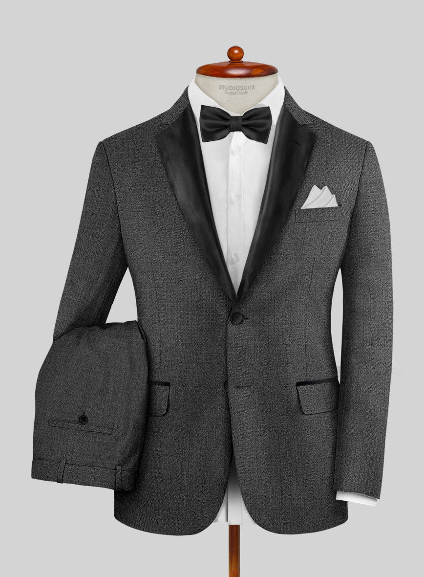 Napolean Stretch Dark Gray Wool Tuxedo Suit - Image 3