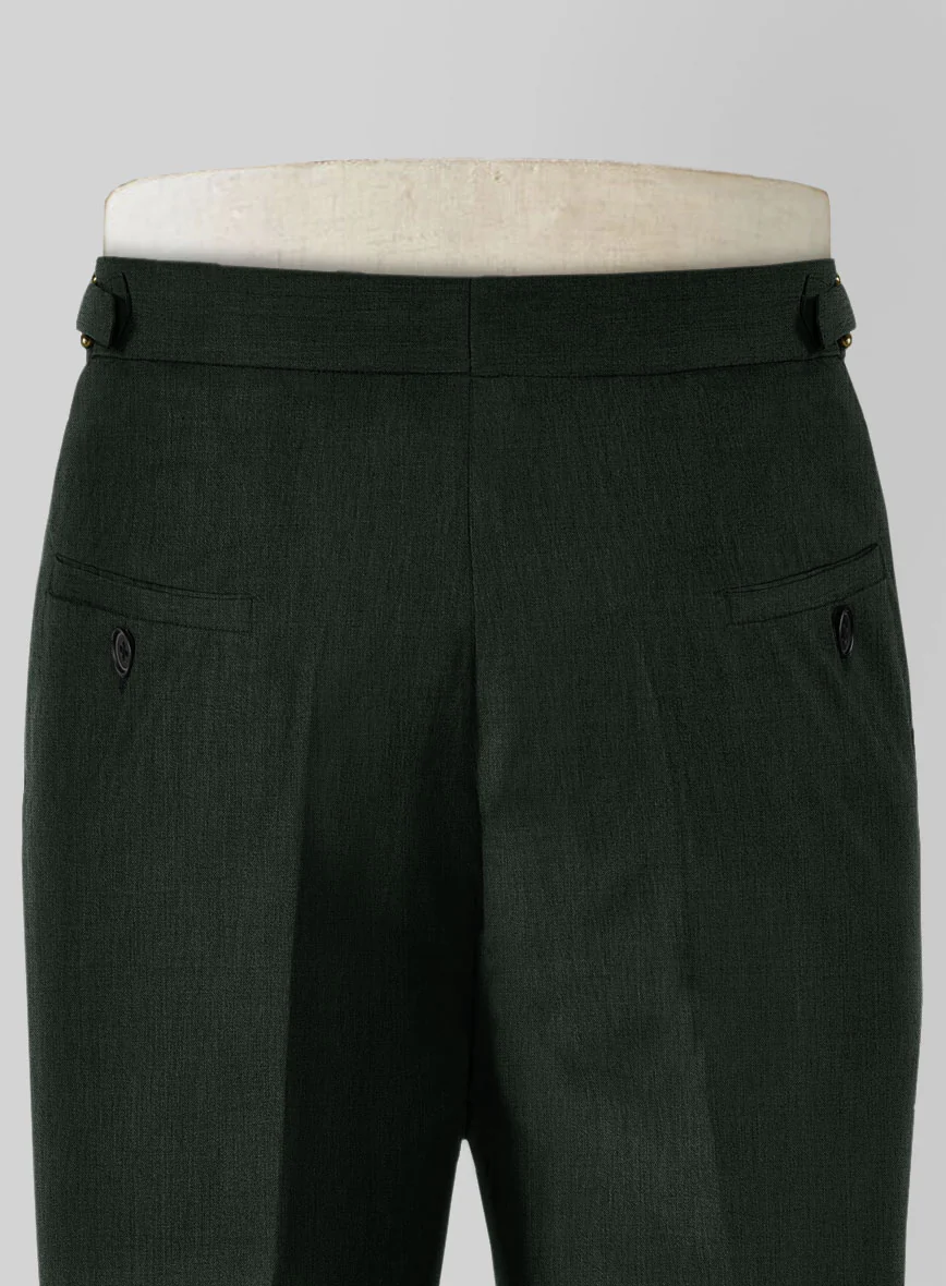 Napolean Stretch Dark Green Wool Highland Trouser - Image 5