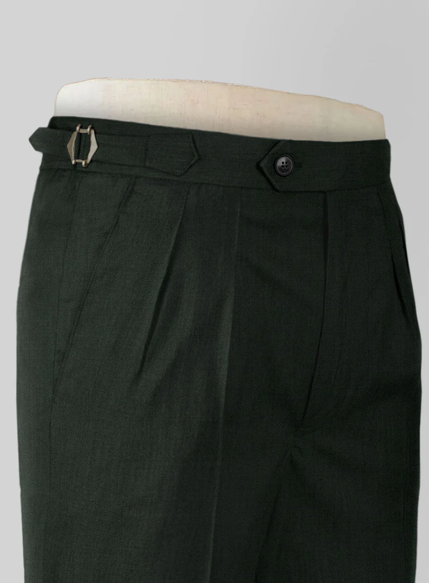 Napolean Stretch Dark Green Wool Highland Trouser - Image 6