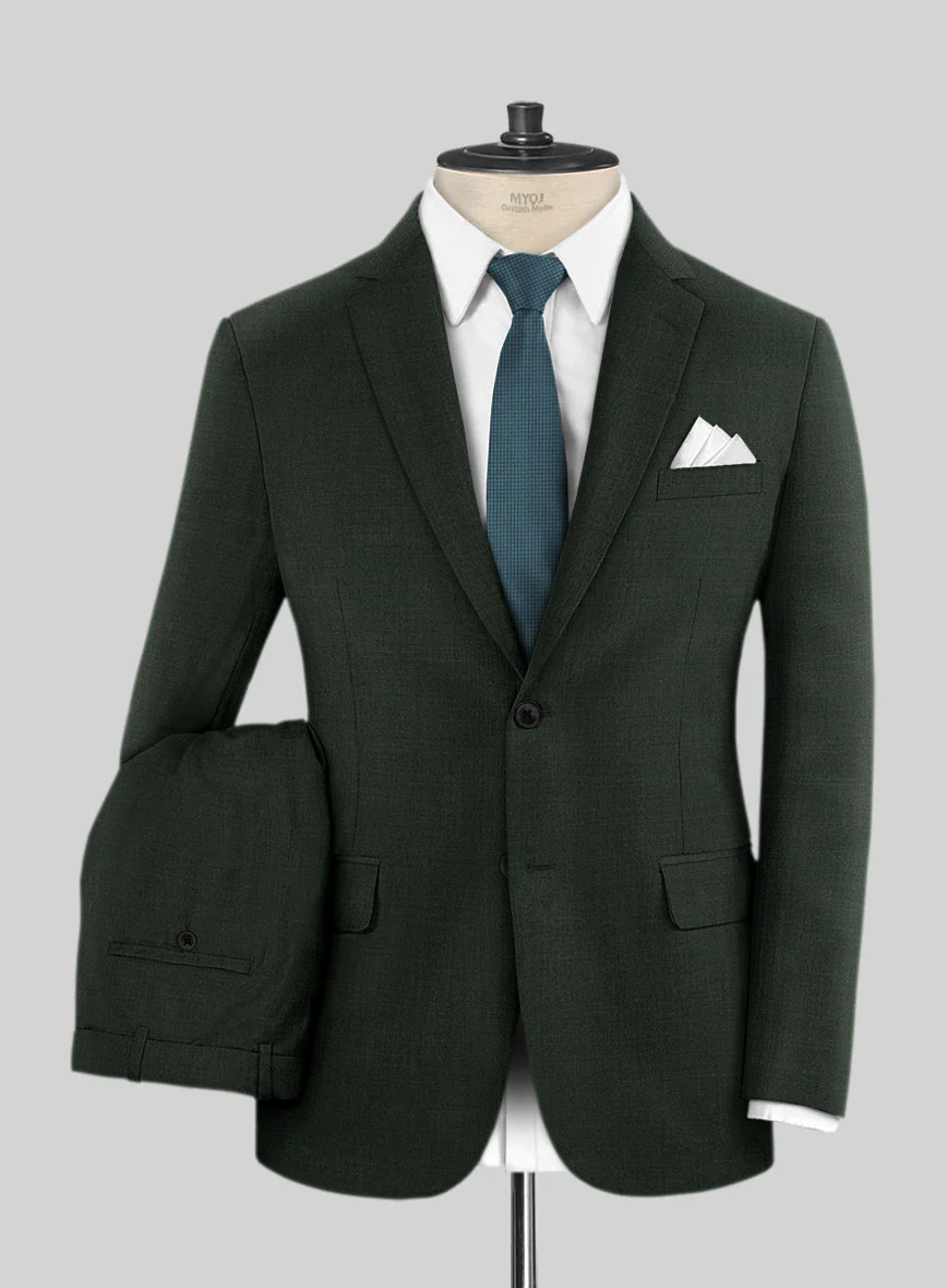 Napolean Stretch Dark Green Wool Suit - Image 2