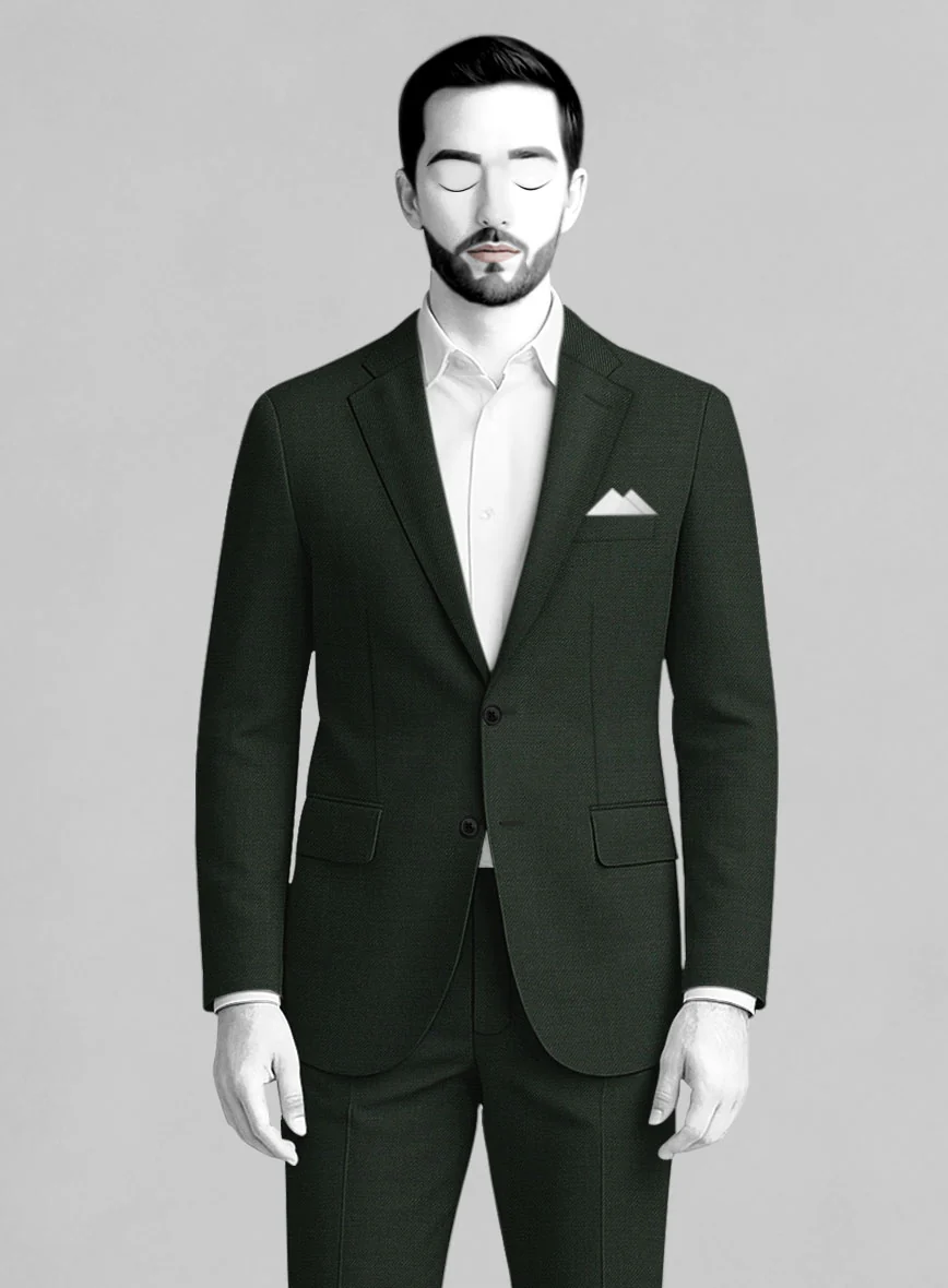 Napolean Stretch Dark Green Wool Suit - Image 3
