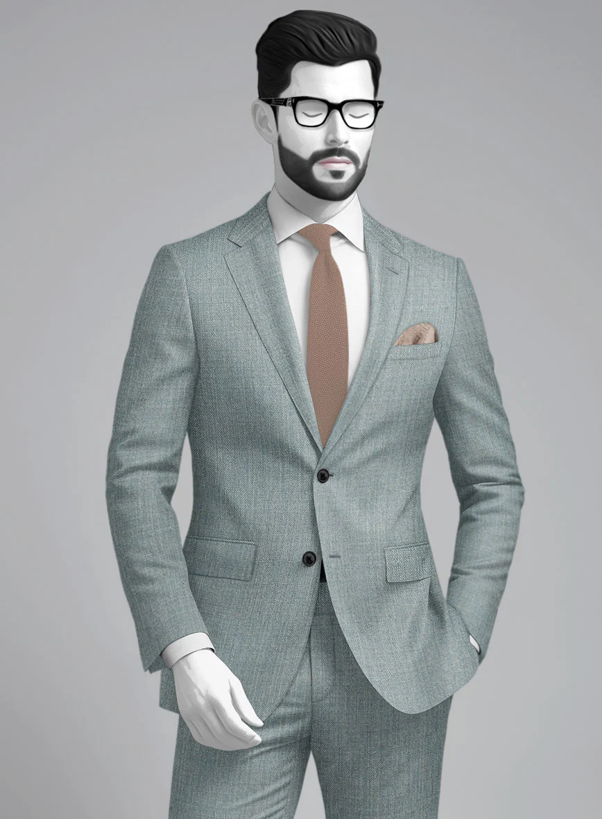 Napolean Stretch Gray Blue Wool Jacket - Image 2