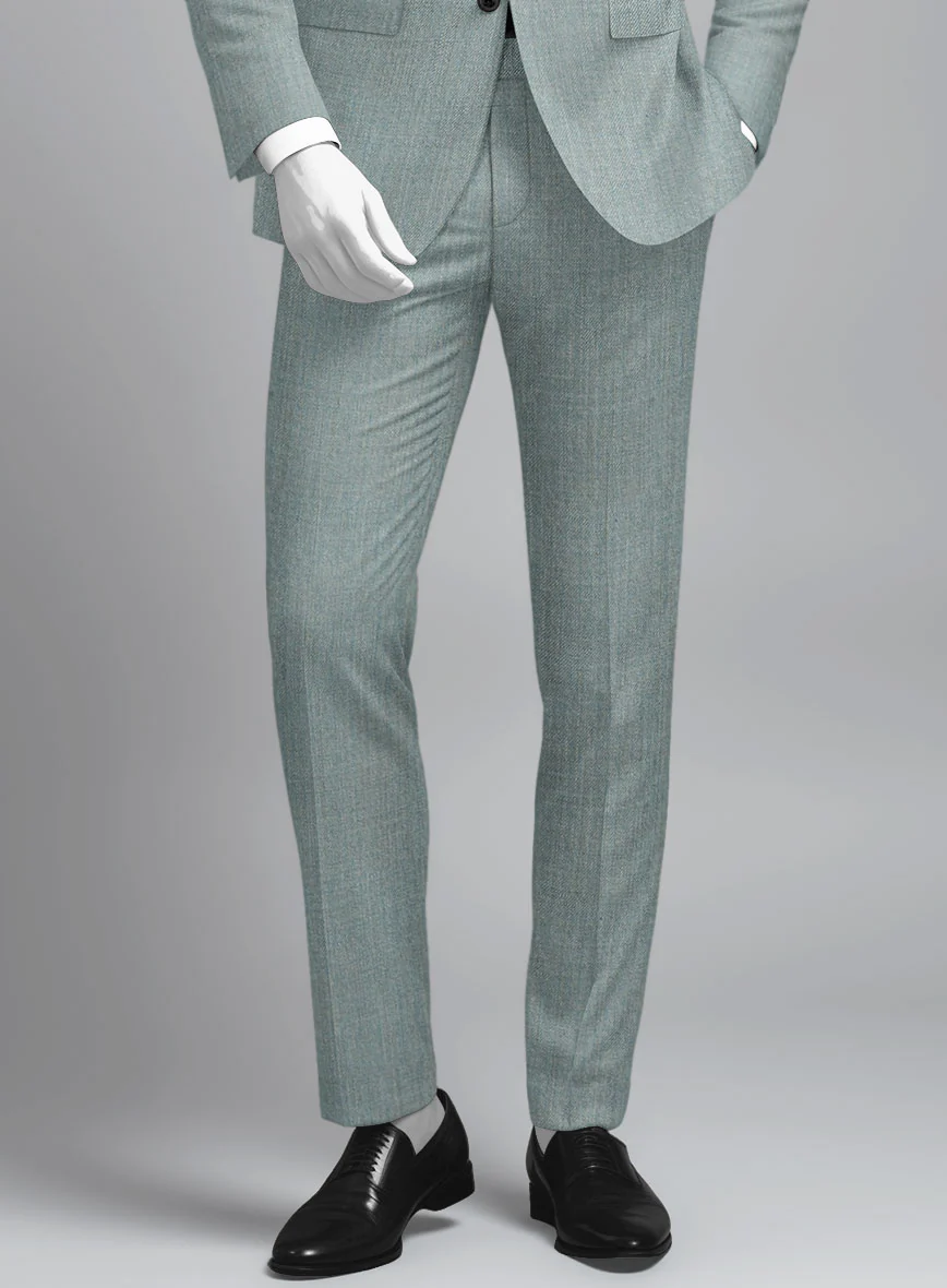 Napolean Stretch Gray Blue Wool Pants - Image 2