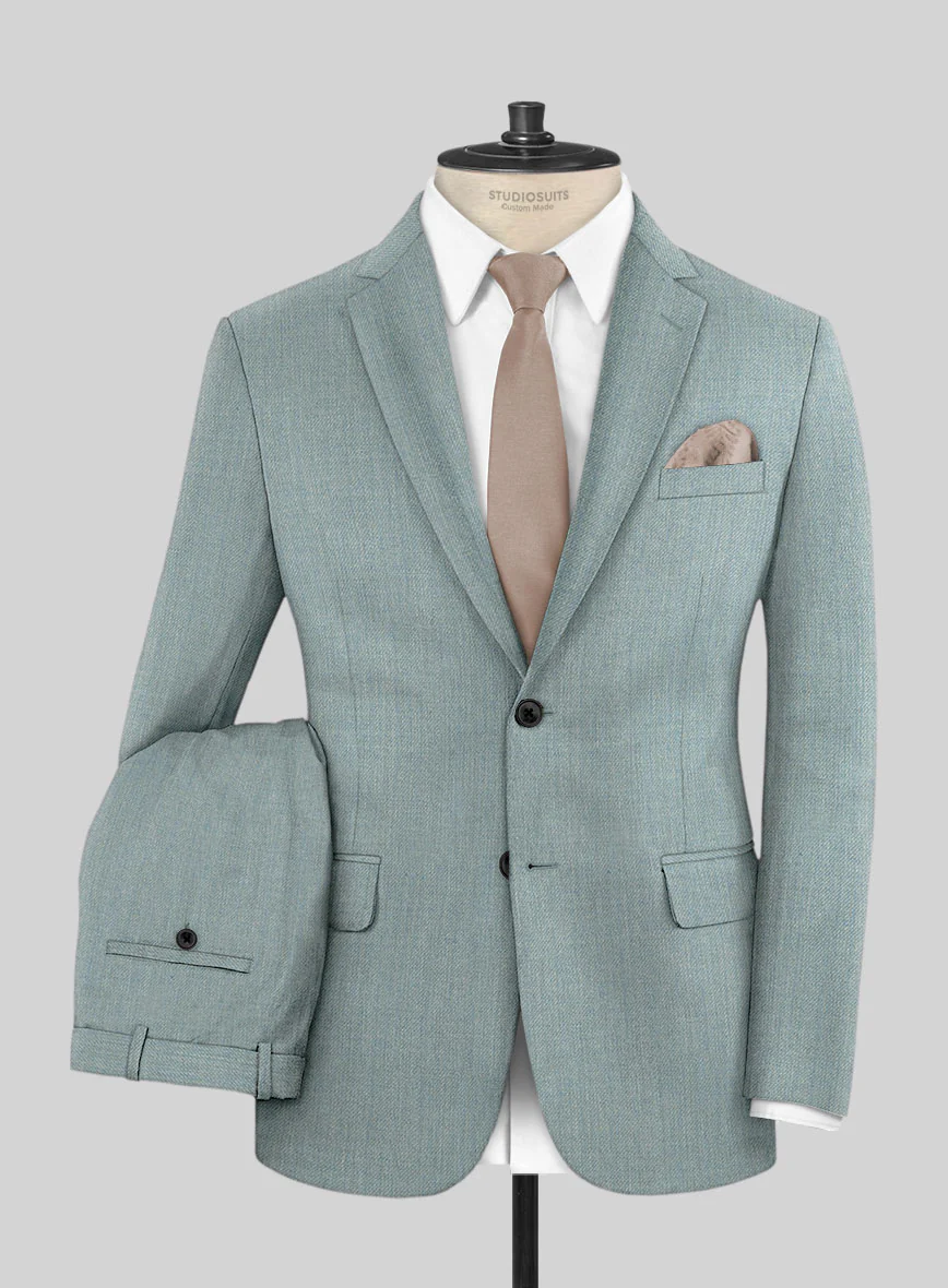 Napolean Stretch Gray Blue Wool Suit - Image 2