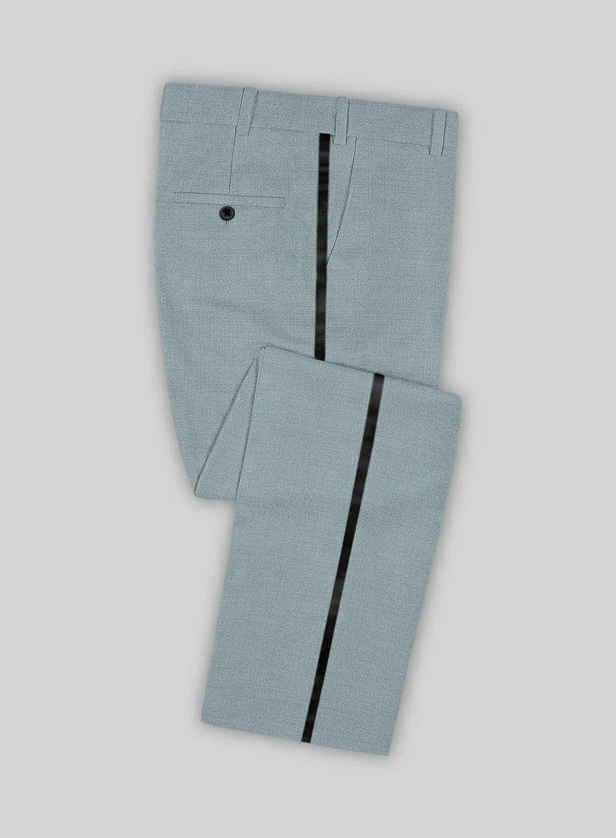 Napolean Stretch Gray Blue Wool Tuxedo Suit - Image 5