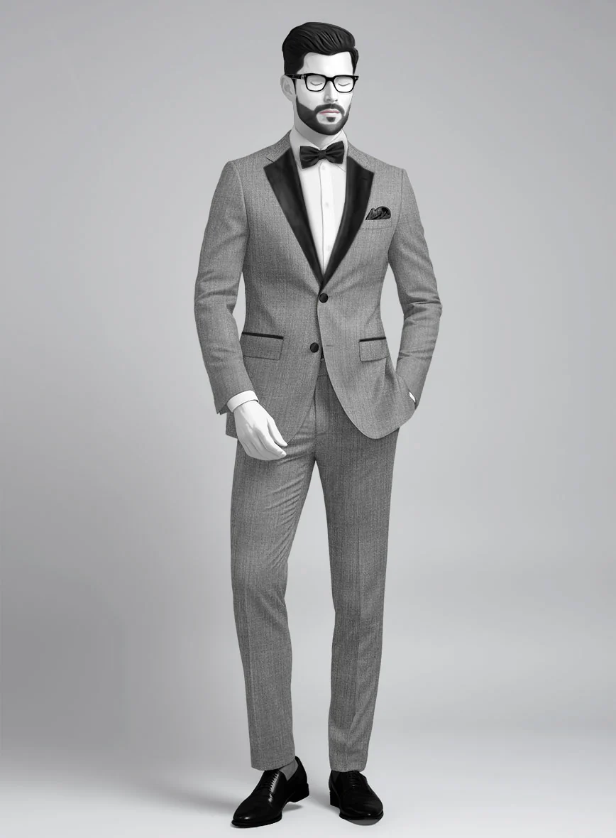 Napolean Stretch Gray Wool Tuxedo Suit - Image 2