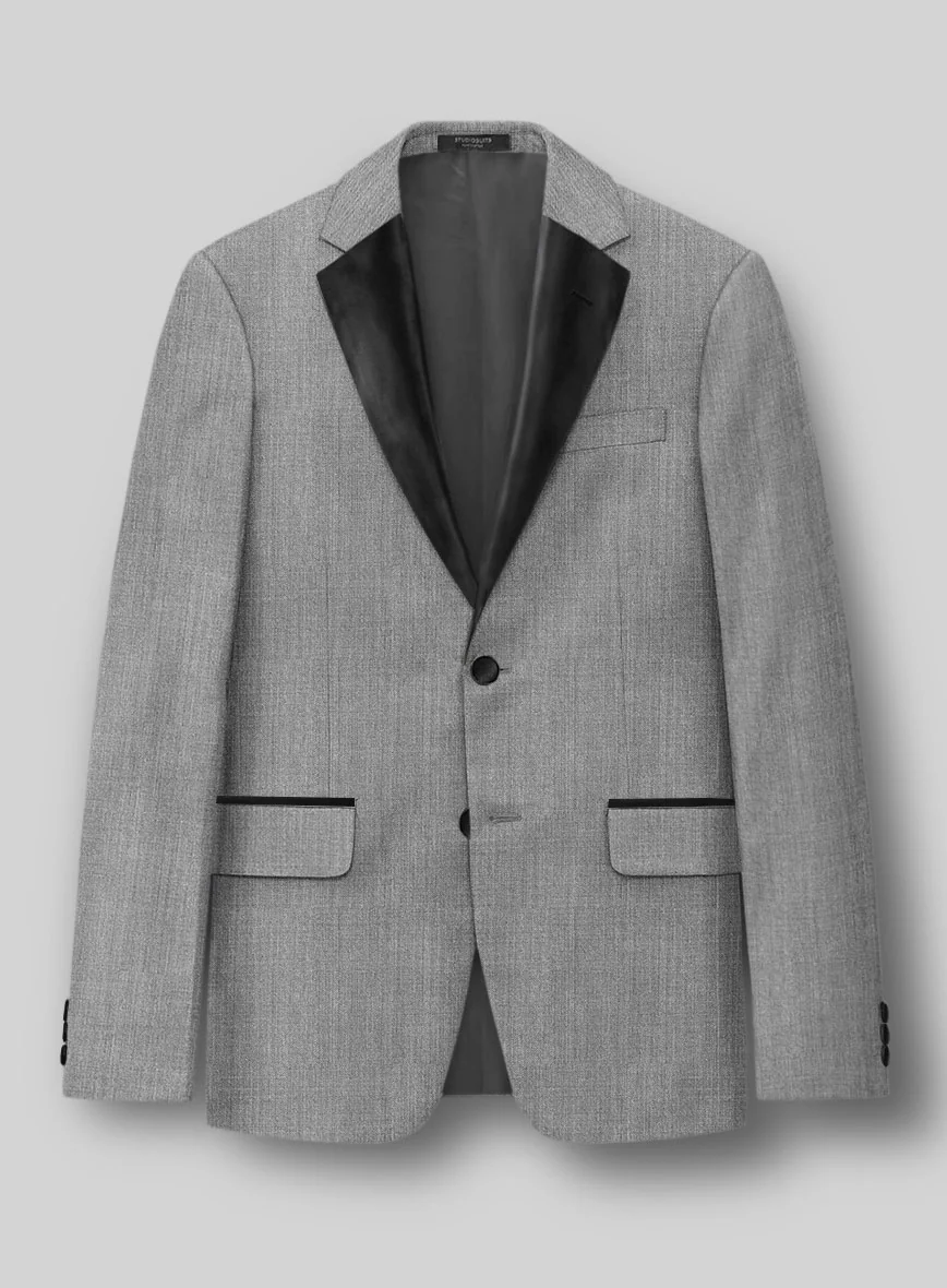 Napolean Stretch Gray Wool Tuxedo Suit - Image 3