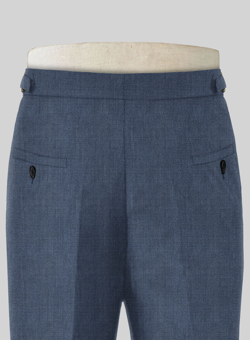 Napolean Stretch Imperial Blue Highland Wool Trousers - Image 5