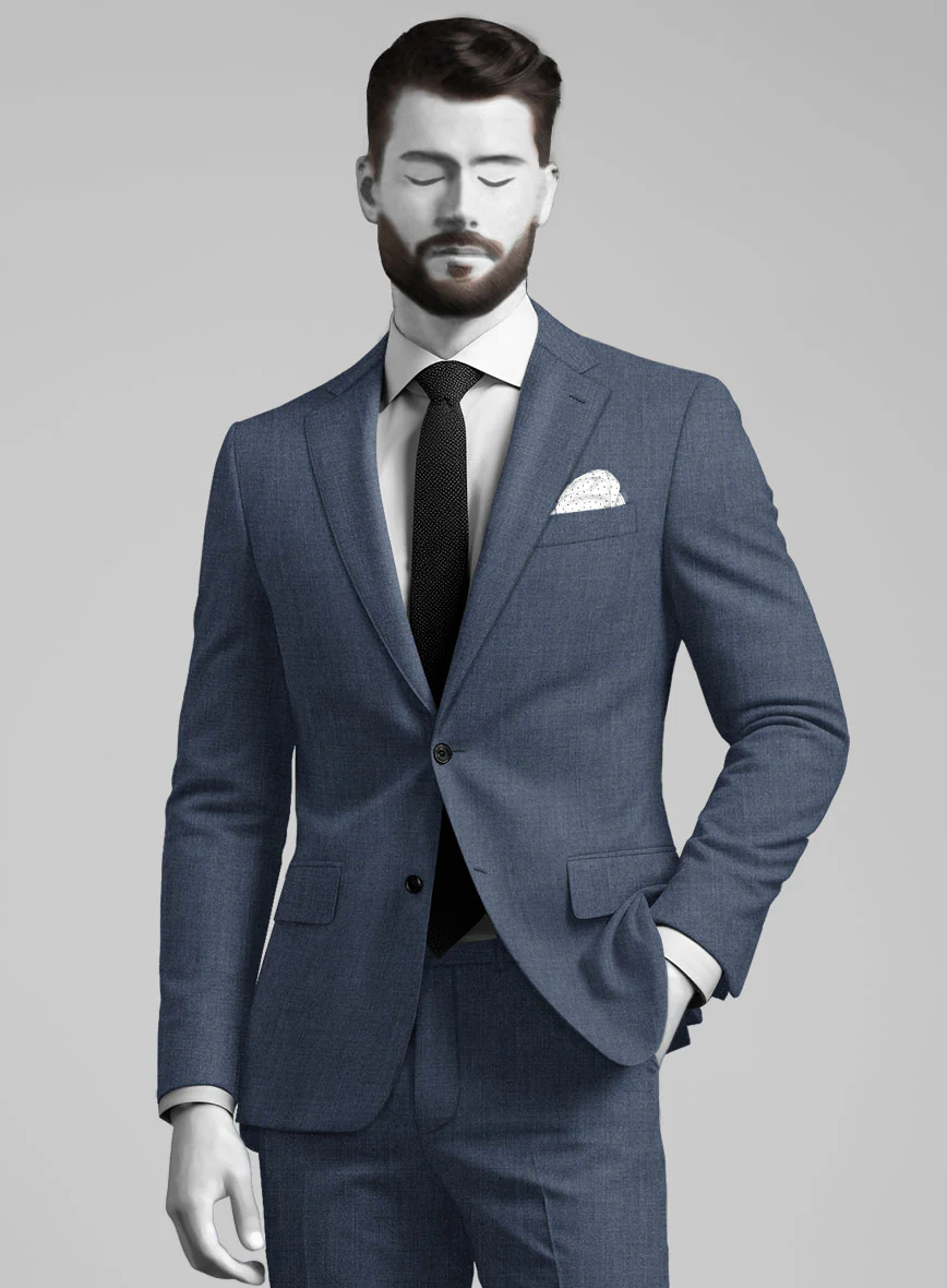 Napolean Stretch Imperial Blue Wool Jacket - Image 2