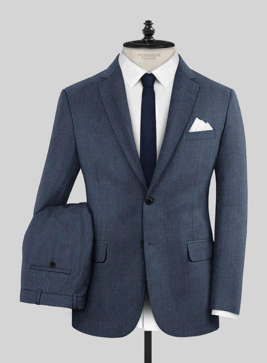 Napolean Stretch Imperial Blue Wool Suit - Image 2