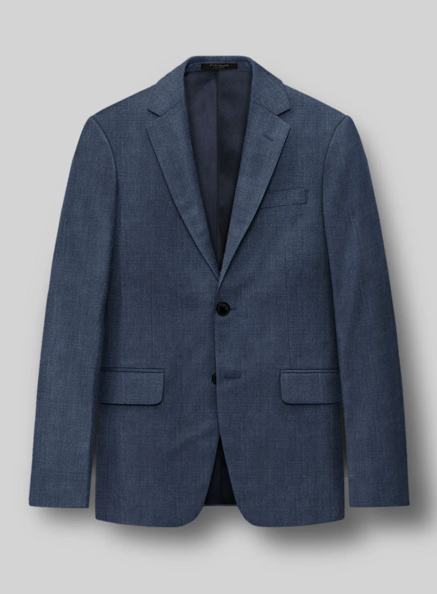 Napolean Stretch Imperial Blue Wool Suit - Image 4