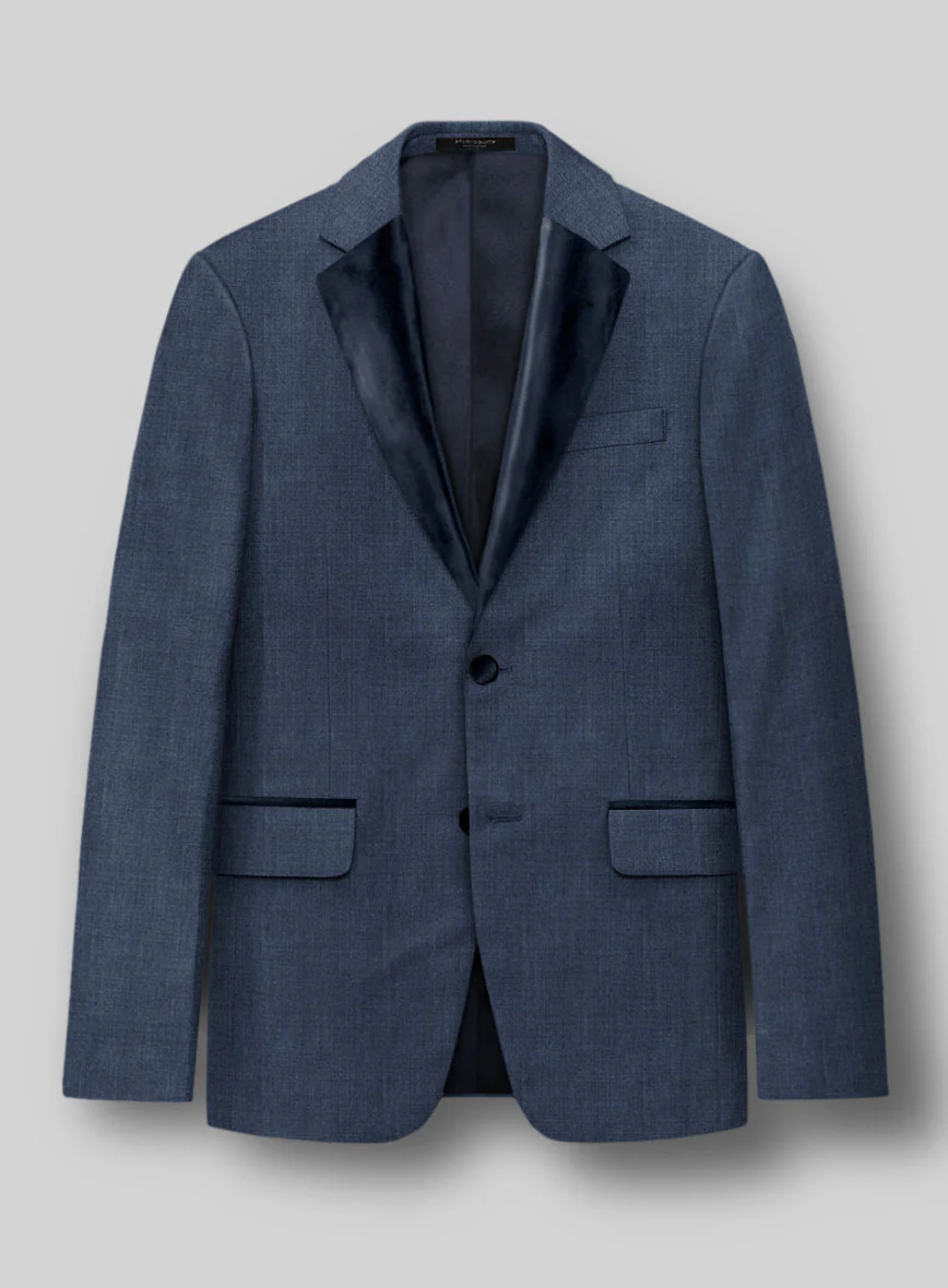 Napolean Stretch Imperial Blue Wool Tuxedo Suit - Image 2
