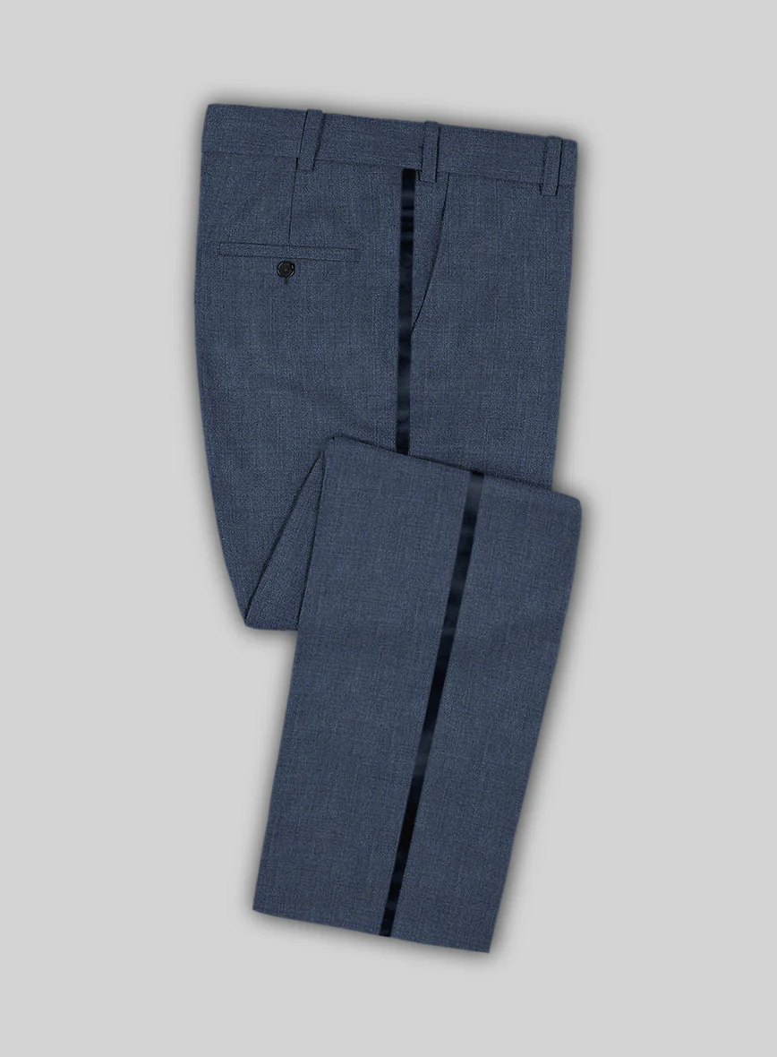 Napolean Stretch Imperial Blue Wool Tuxedo Suit - Image 3