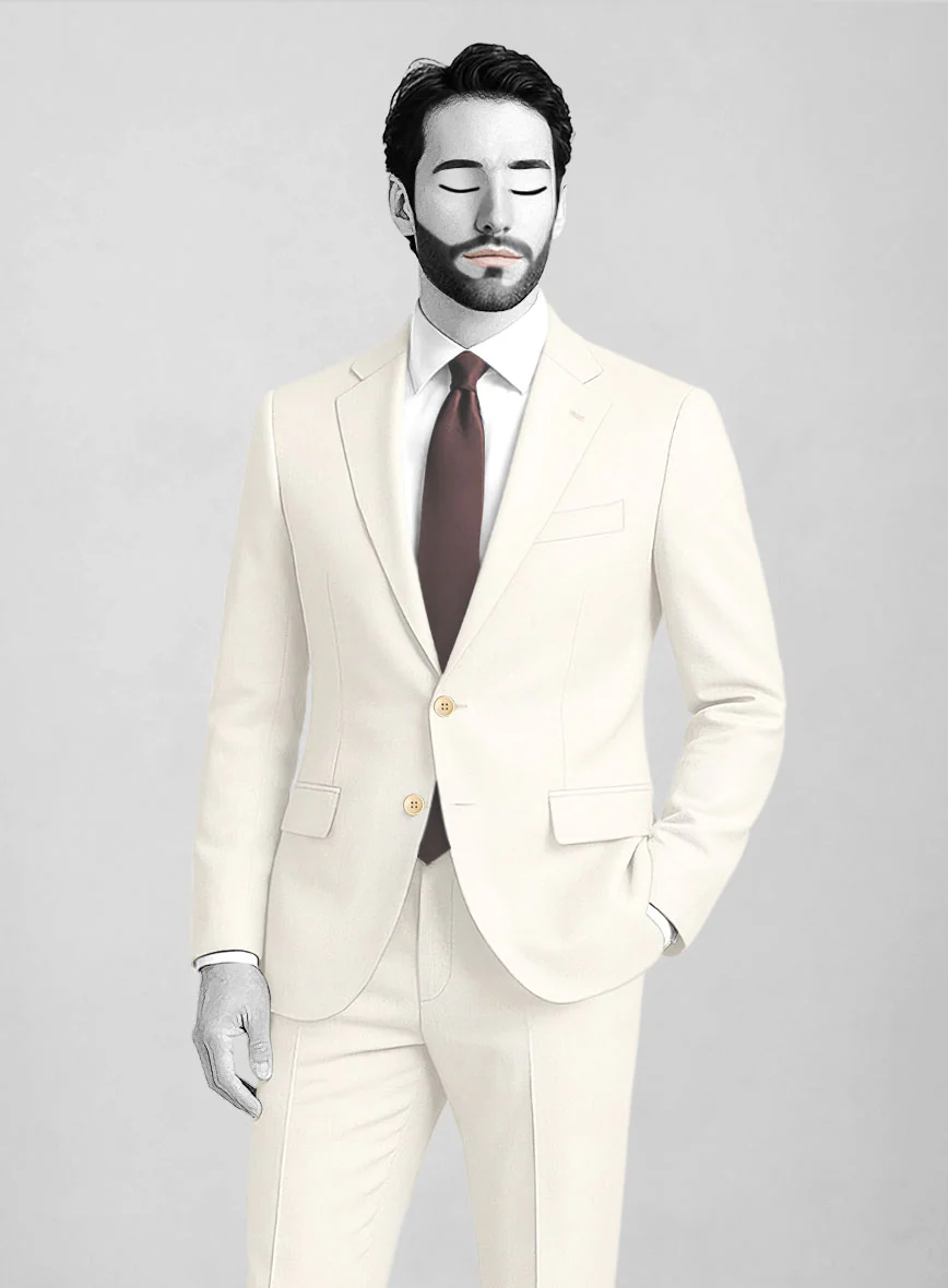 Napolean Stretch Ivory Wool Jacket - Image 2