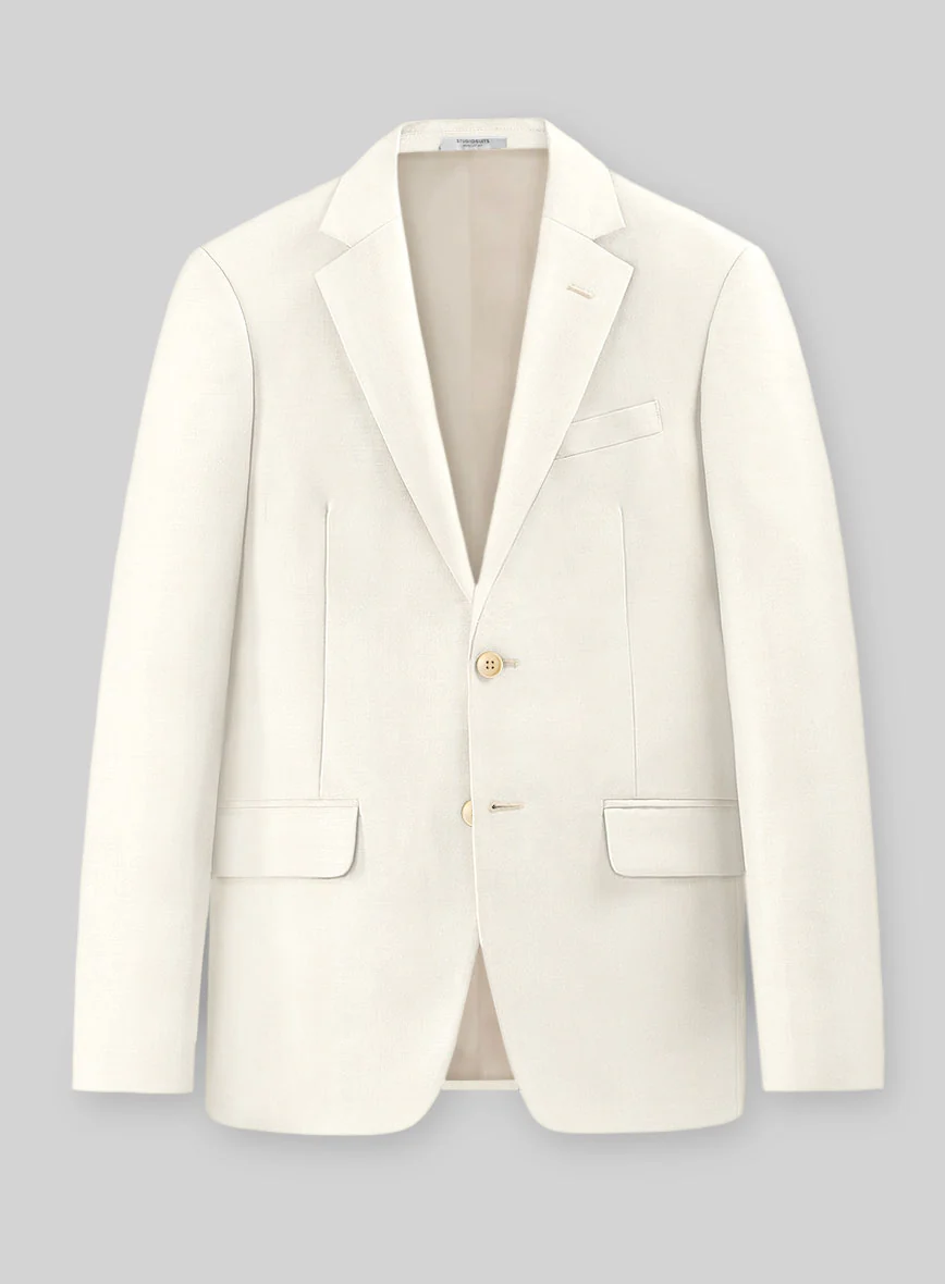 Napolean Stretch Ivory Wool Suit - Image 3