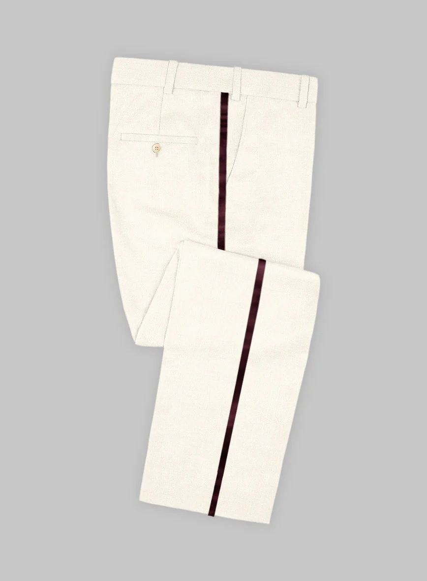 Napolean Stretch Ivory Wool Tuxedo Suit - Image 3
