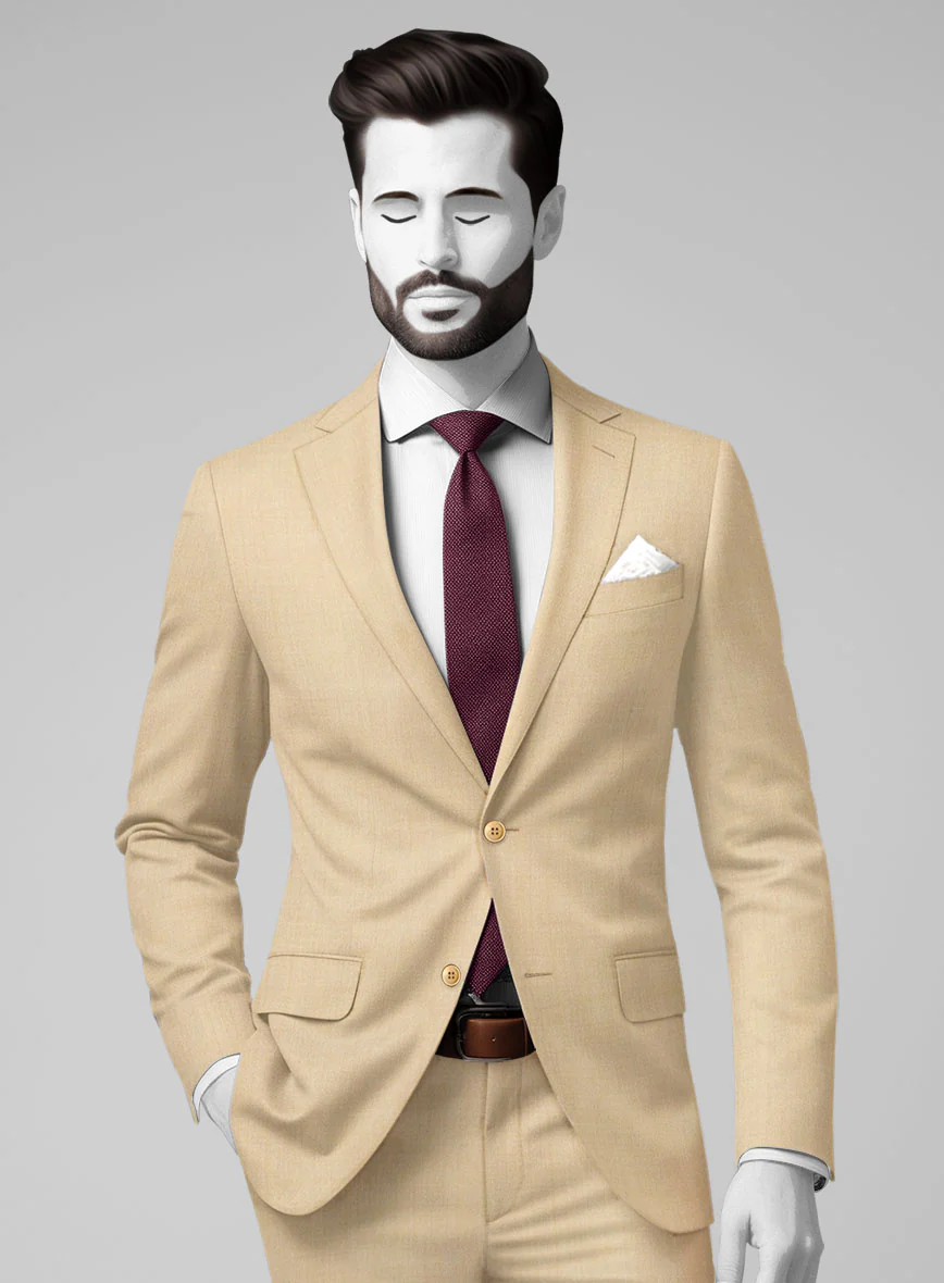 Napolean Stretch Khaki Wool Jacket - Image 2