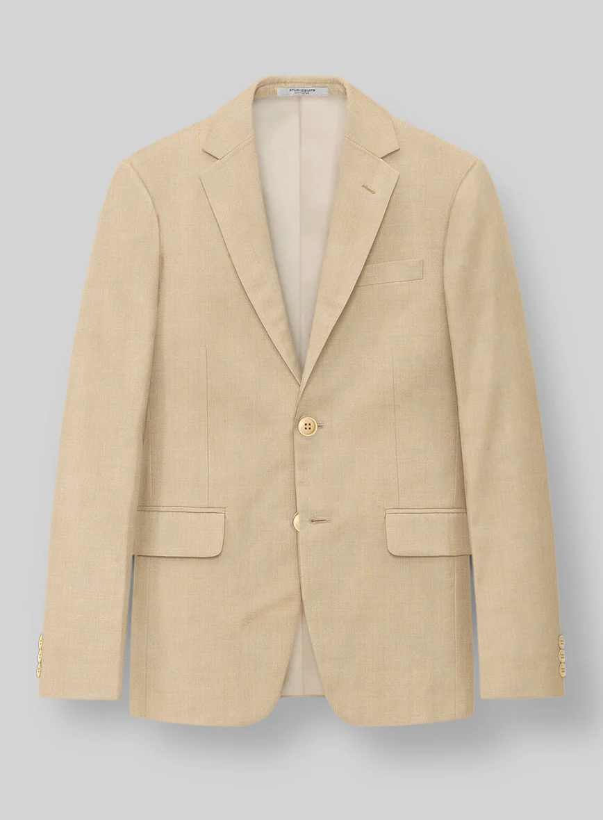 Napolean Stretch Khaki Wool Jacket - Image 3