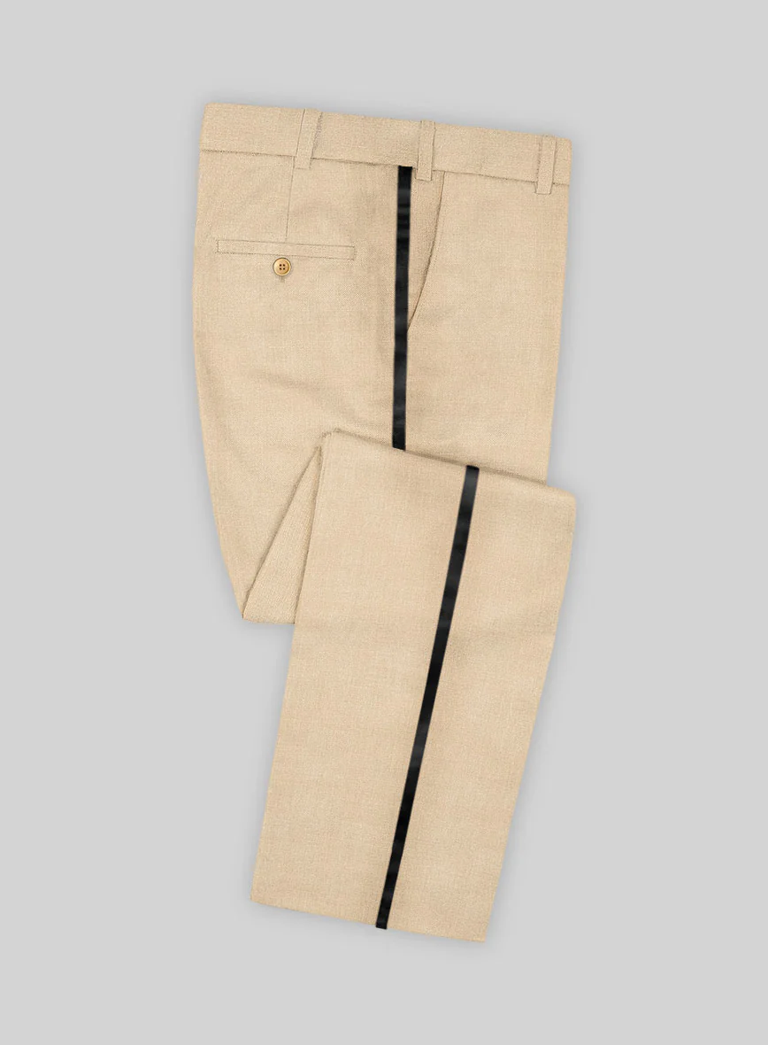 Napolean Stretch Khaki Wool Tuxedo Suit - Image 6
