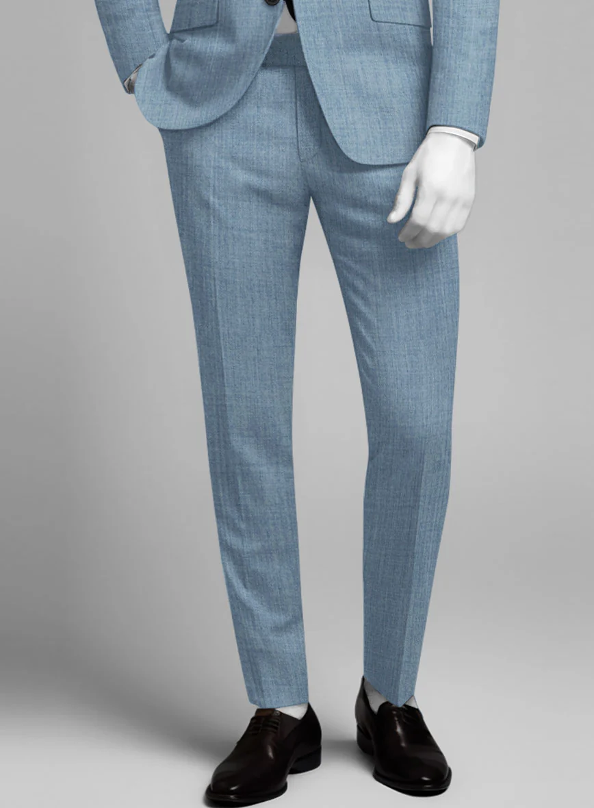 Napolean Stretch Light Blue Wool Pants - Image 2