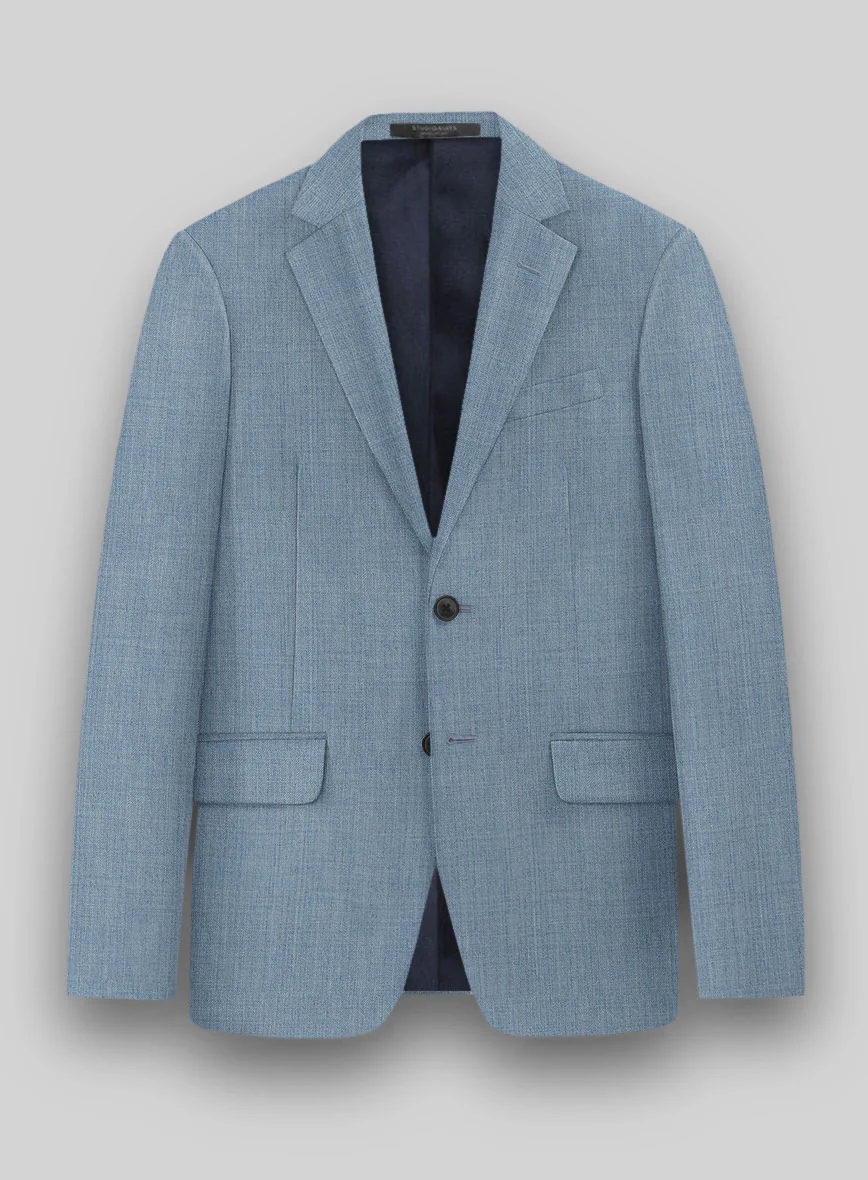 Napolean Stretch Light Blue Wool Suit - Image 3