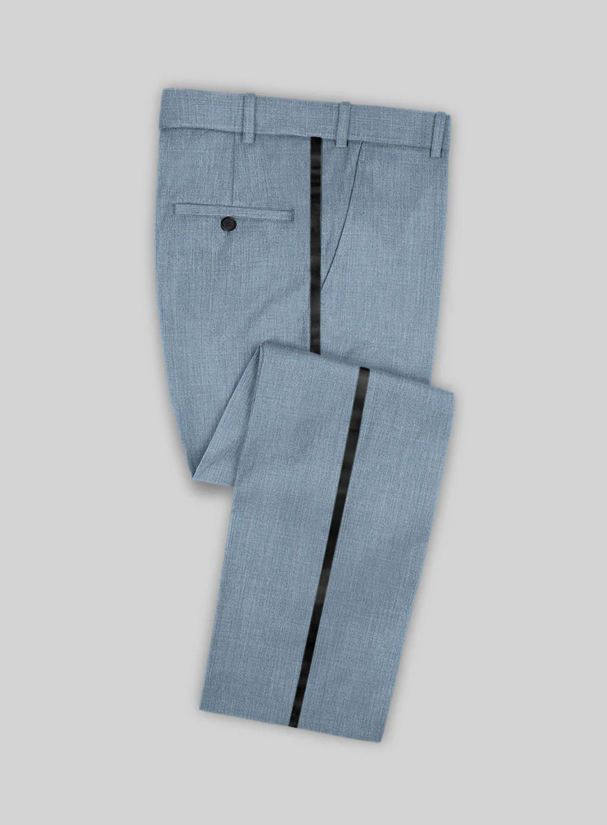 Napolean Stretch Light Blue Wool Tuxedo Suit - Image 4