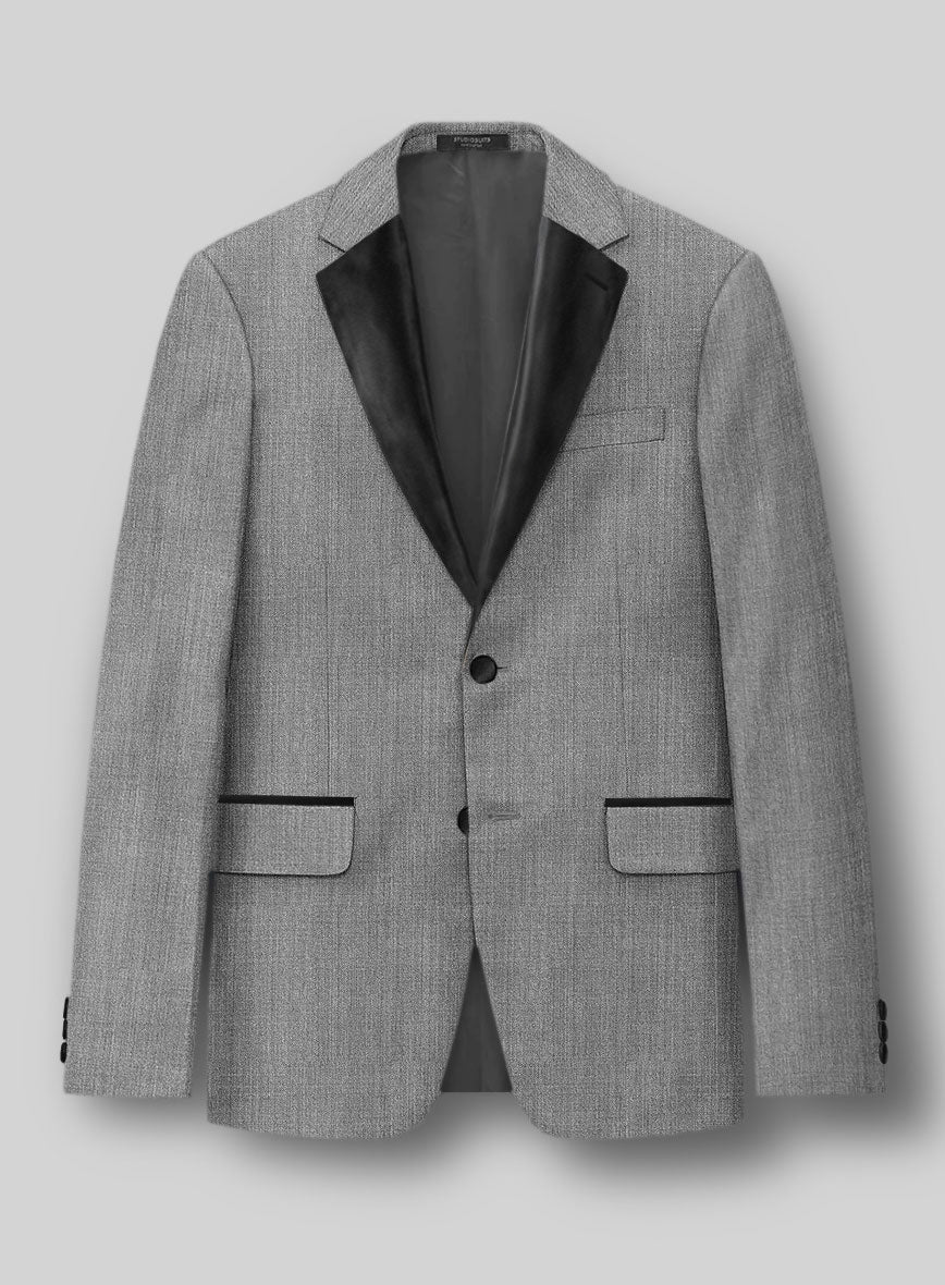 Napolean Stretch Mid Gray Wool Tuxedo Suit - Image 3