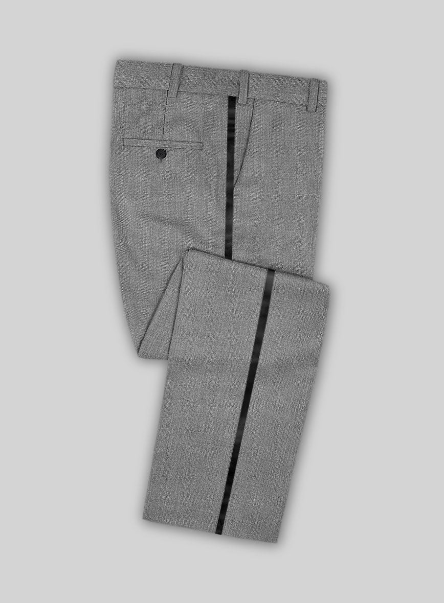 Napolean Stretch Mid Gray Wool Tuxedo Suit - Image 4