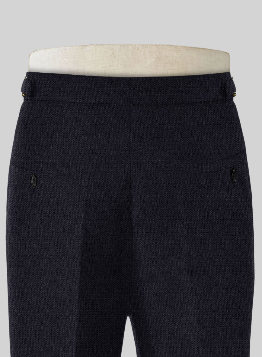 Napolean Stretch Navy Blue Highland Wool Trousers - Image 5