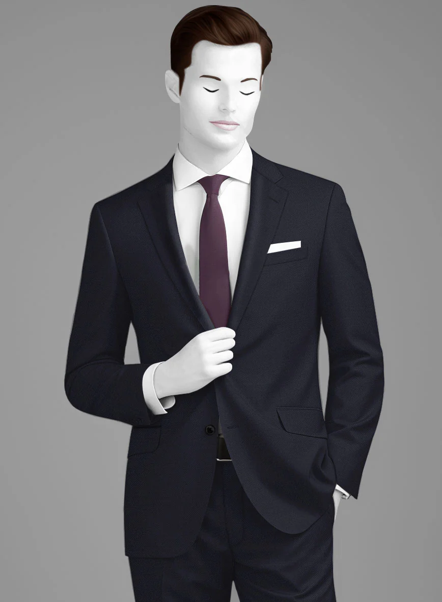 Napolean Stretch Navy Blue Wool Jacket - Image 2