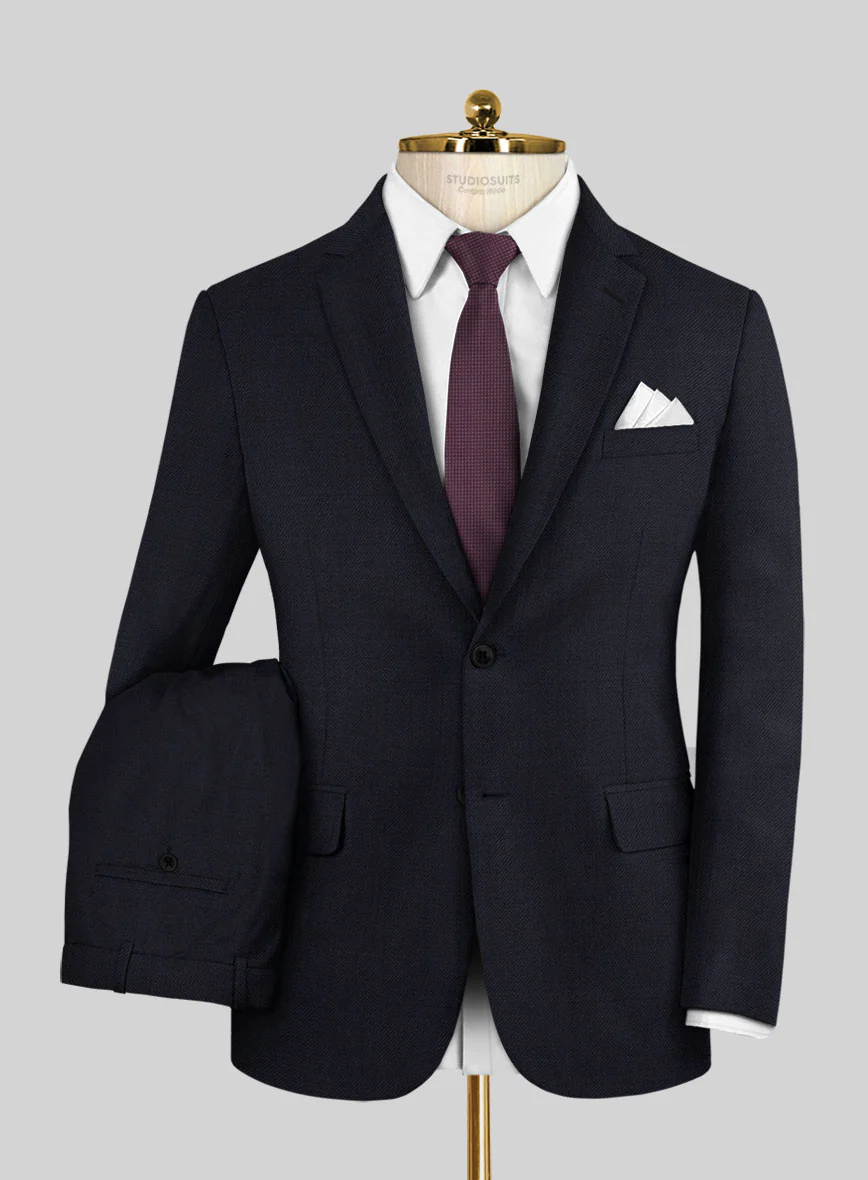 Napolean Stretch Navy Blue Wool Suit - Image 2