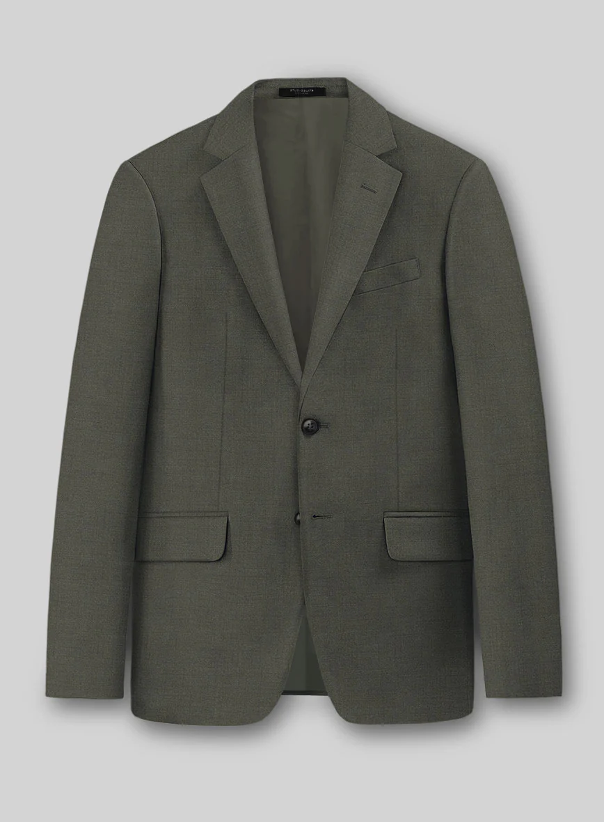 Napolean Stretch Olive Green Wool Jacket