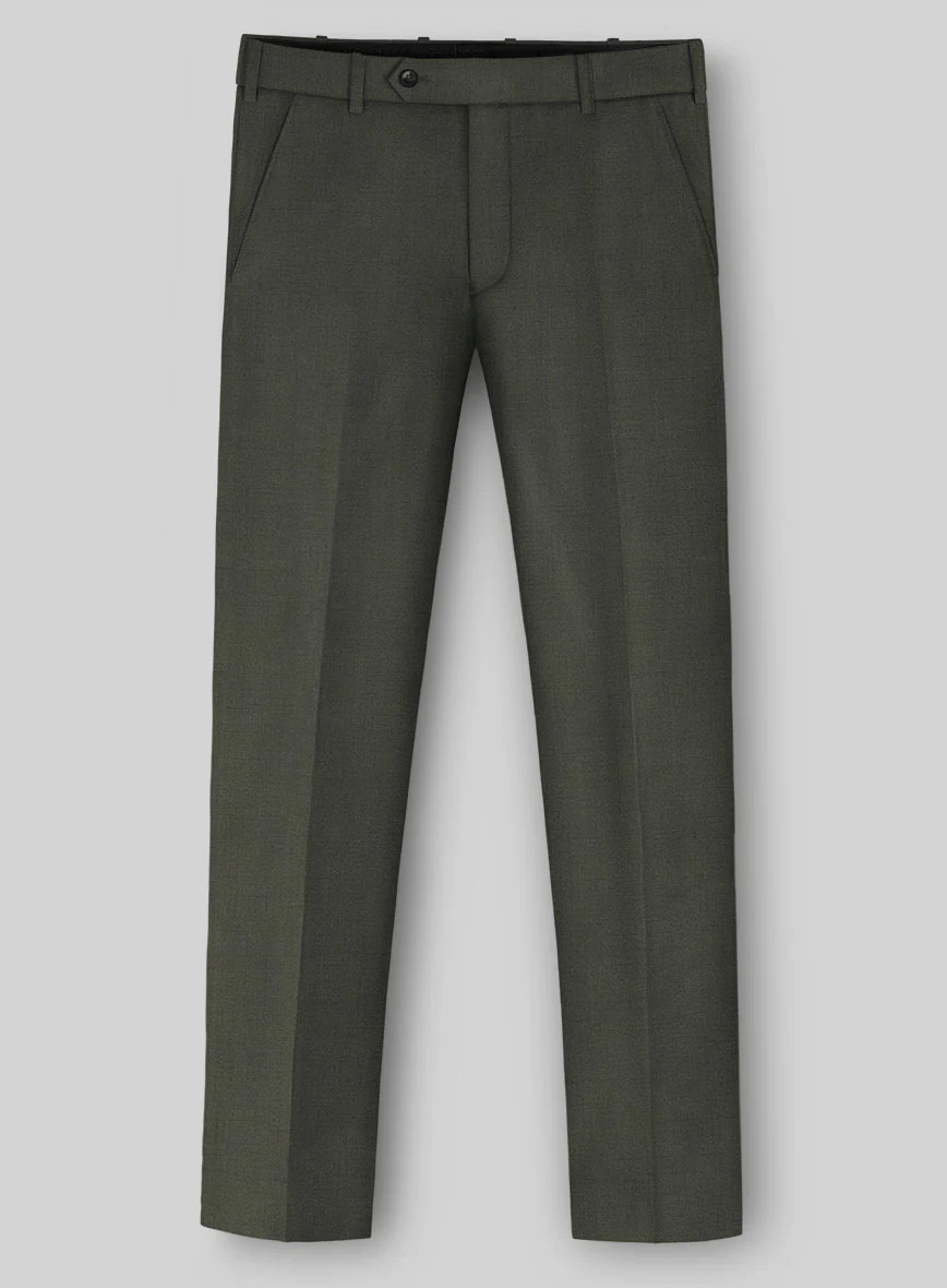 Napolean Stretch Olive Green Wool Pants - Image 2