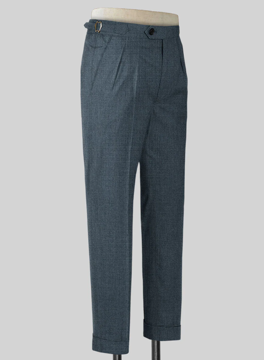 Napolean Stretch Pacific Blue Highland Wool Trousers - Image 2
