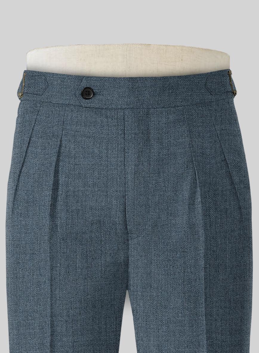 Napolean Stretch Pacific Blue Highland Wool Trousers - Image 4