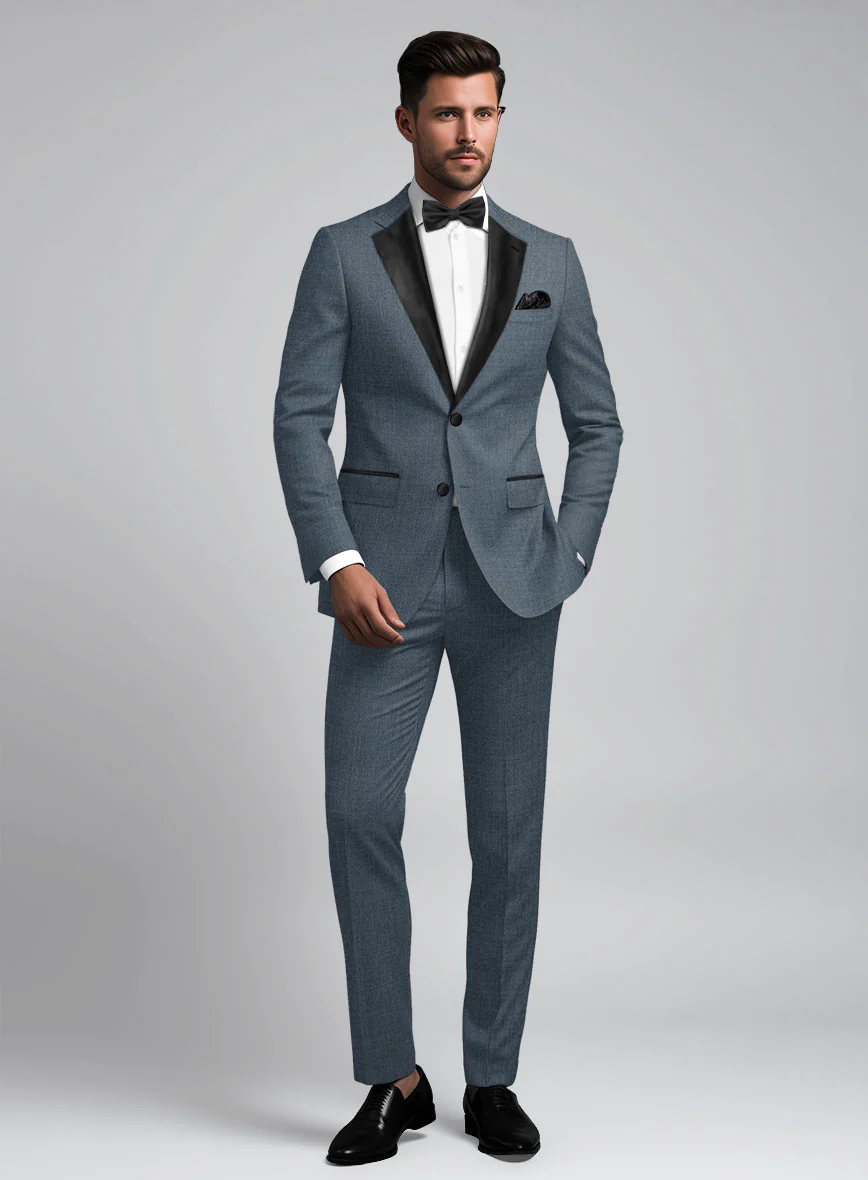 Napolean Stretch Pacific Blue Wool Tuxedo Suit - Image 2